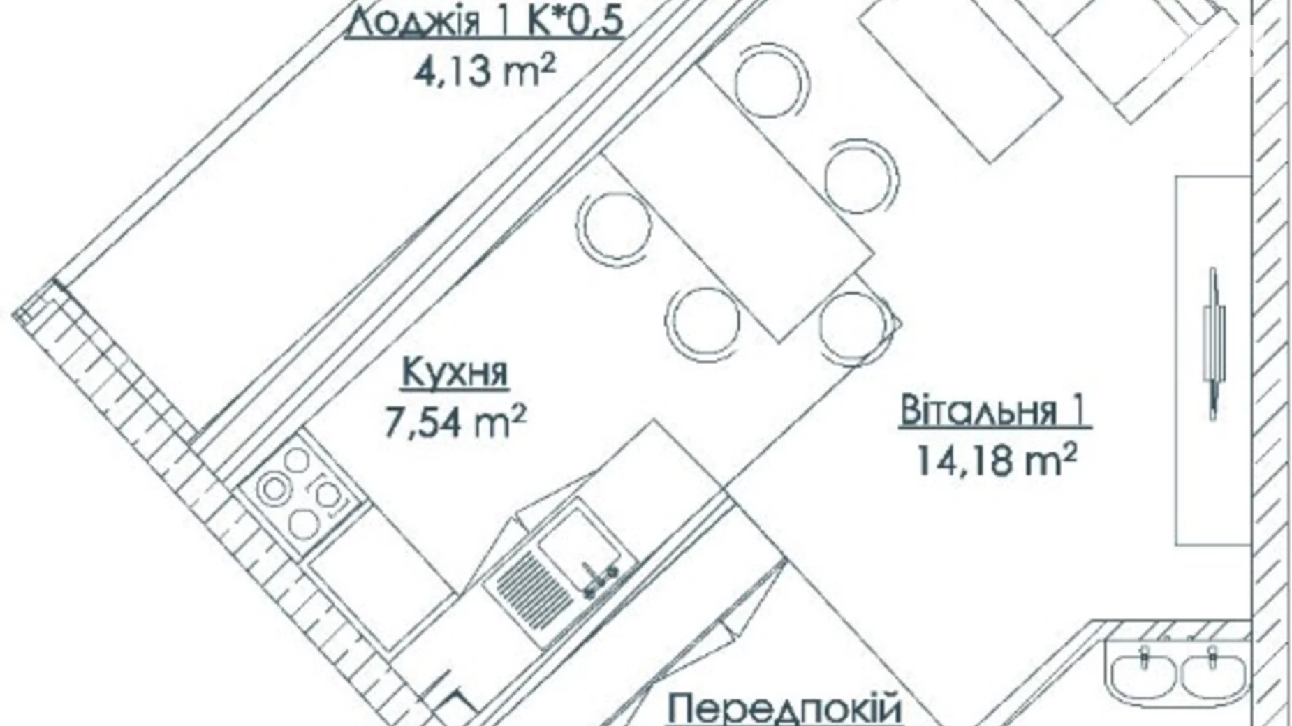 Продається 1-кімнатна квартира 36.49 кв. м у Одесі, бул. Французький, 63/65