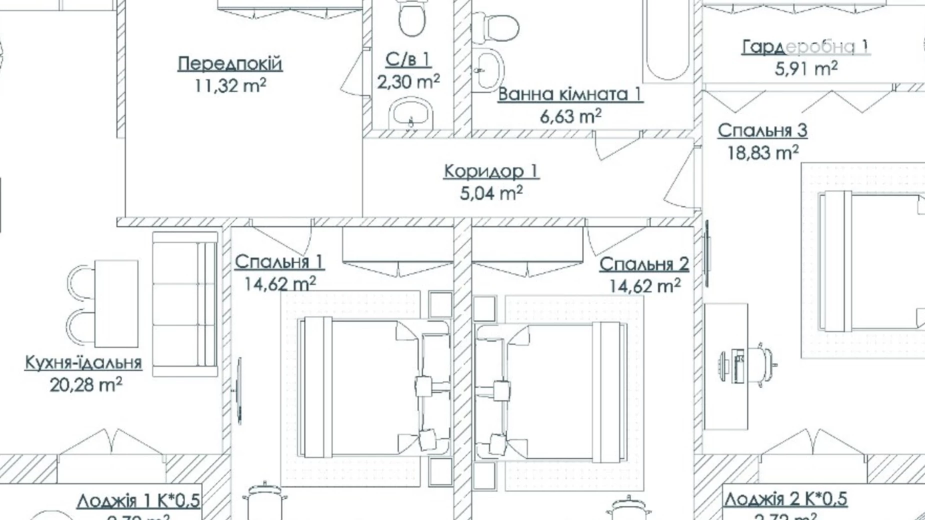 Продається 3-кімнатна квартира 104.99 кв. м у Одесі, бул. Французький, 63/65