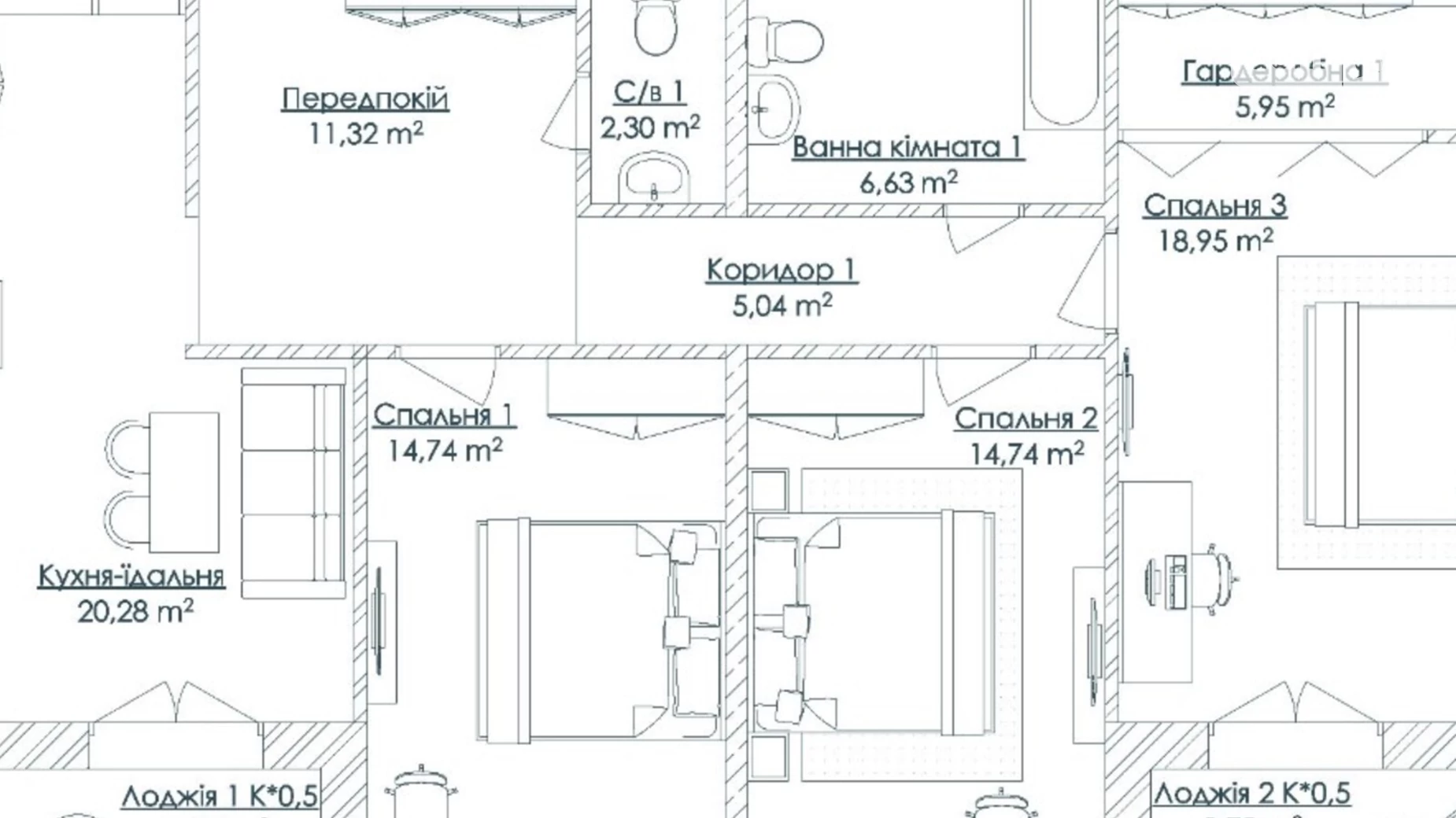 Продается 3-комнатная квартира 105.39 кв. м в Одессе, бул. Французский, 63/65 - фото 2