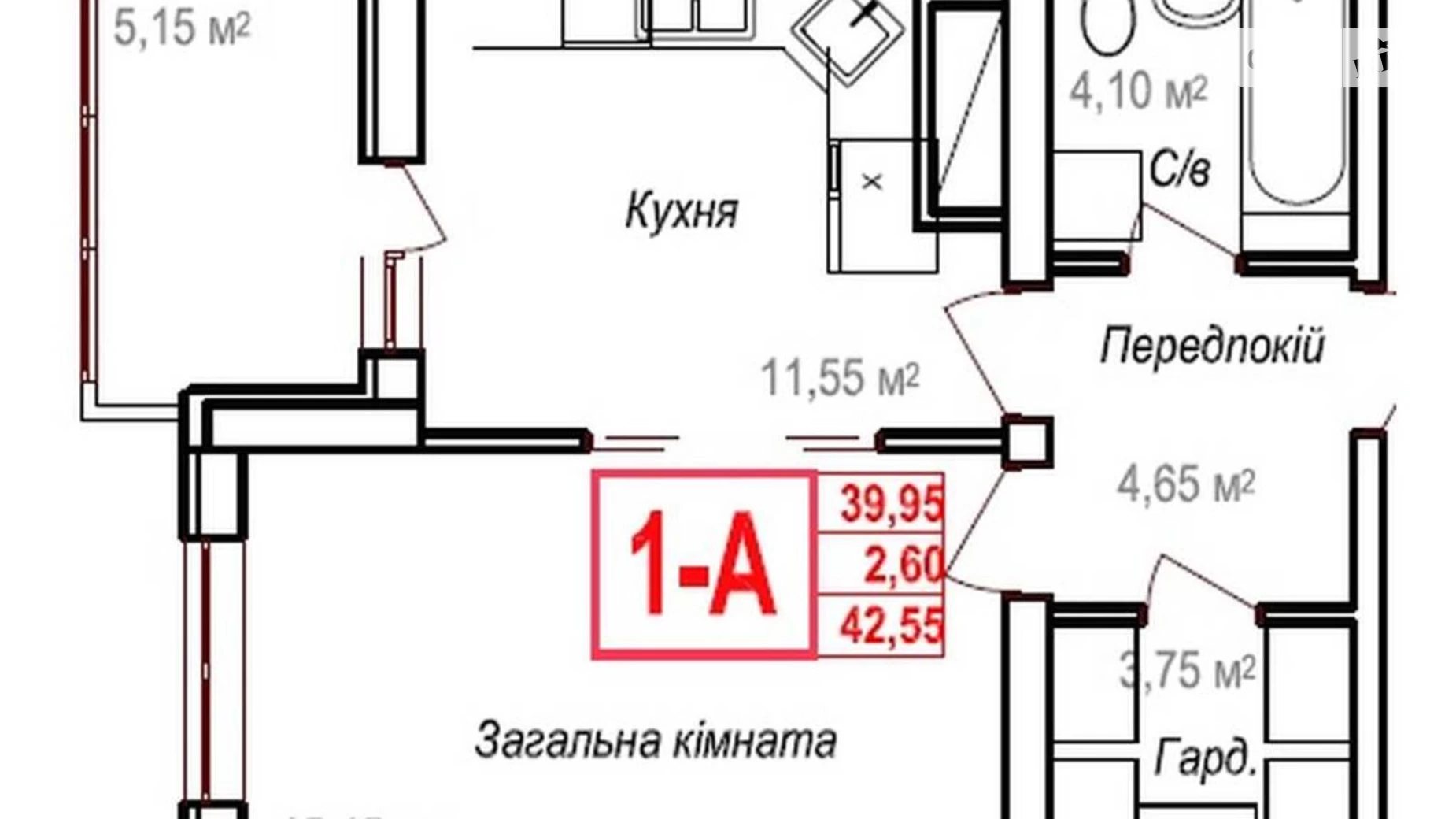 Продается 1-комнатная квартира 45.3 кв. м в Одессе, ул. Героев Крут - фото 3