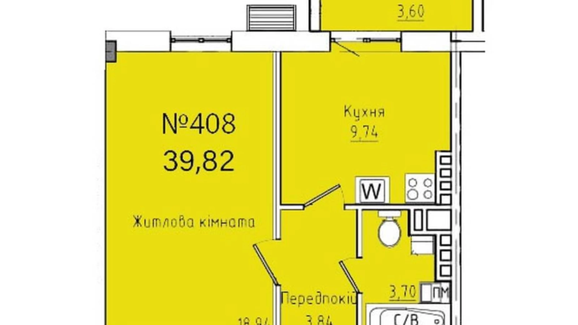 Продається 1-кімнатна квартира 40.1 кв. м у Одесі, вул. Космонавтів - фото 3