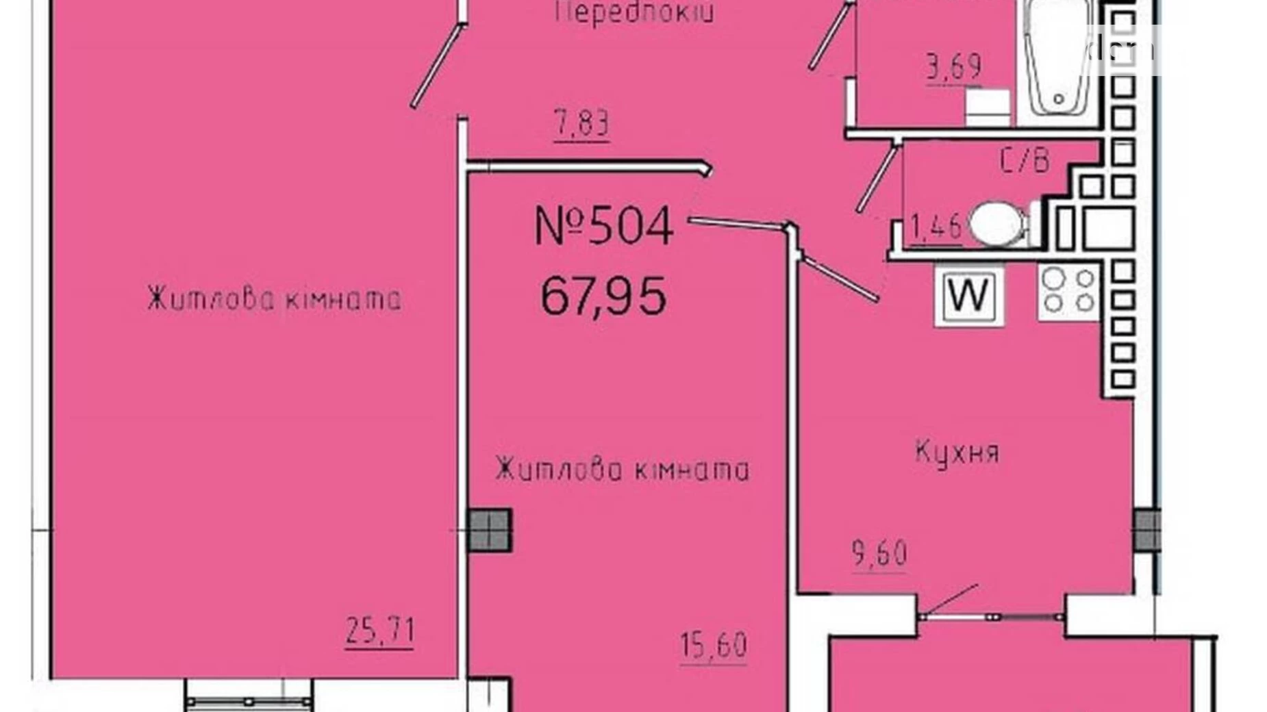 Продается 2-комнатная квартира 68.6 кв. м в Одессе, ул. Космонавтов