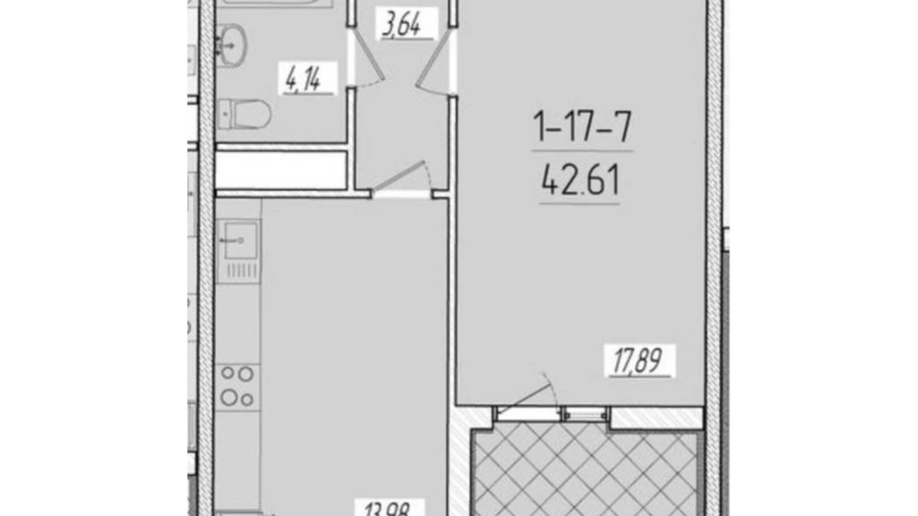 Продается 1-комнатная квартира 42.61 кв. м в Одессе, ул. Краснова