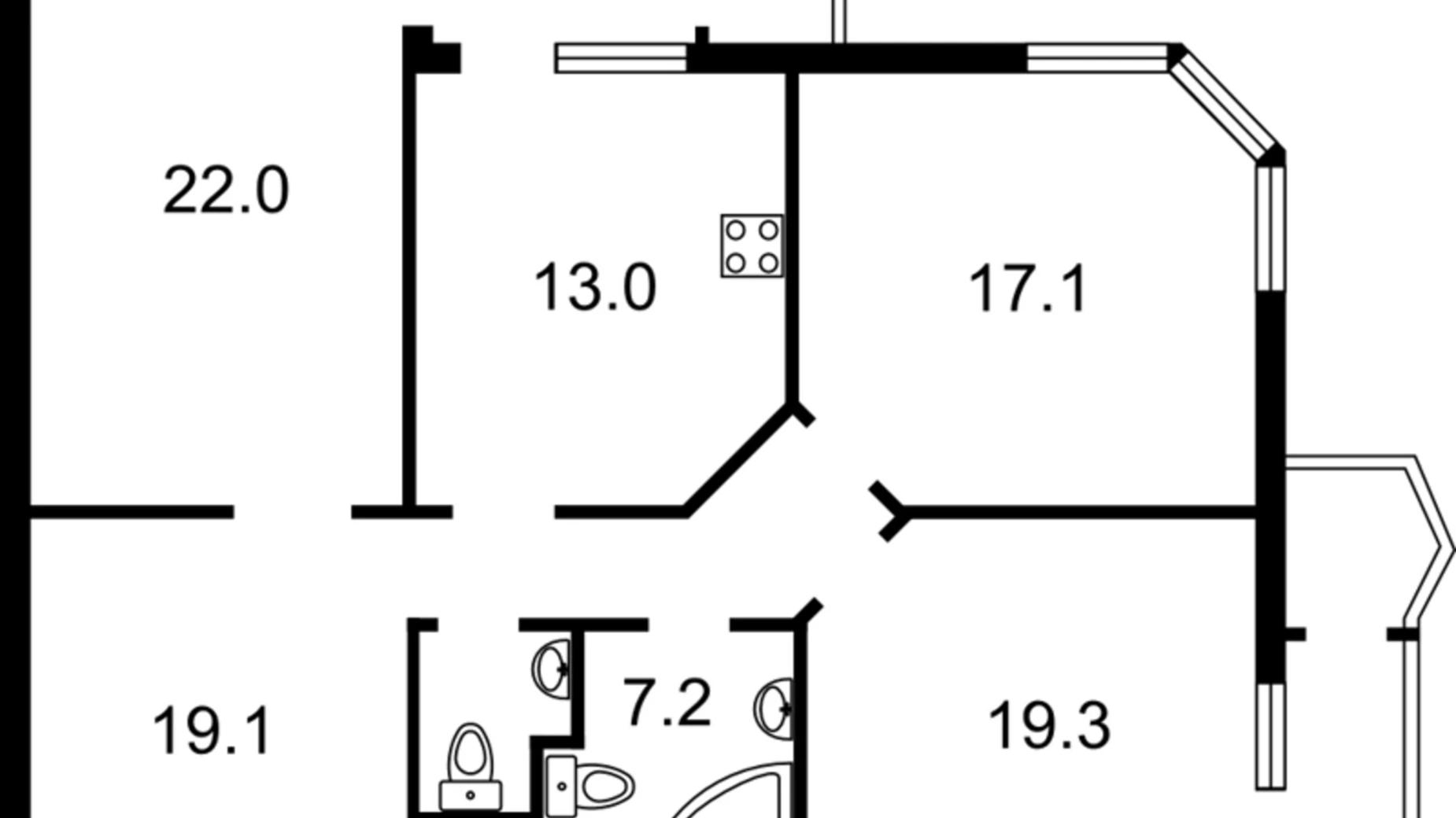 Продается 3-комнатная квартира 107 кв. м в Киеве, ул. Мокрая(Кудряшова), 20Б