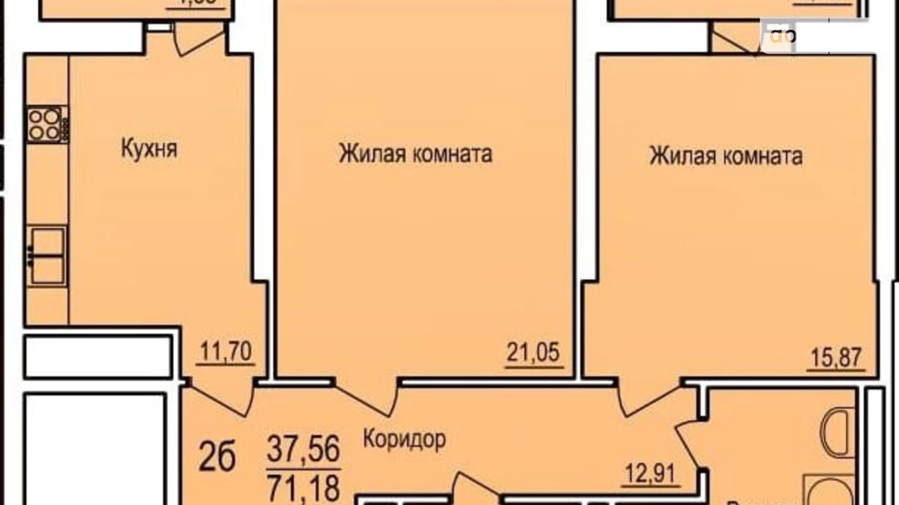 Продається 2-кімнатна квартира 71 кв. м у Одесі, Фонтанська дор.
