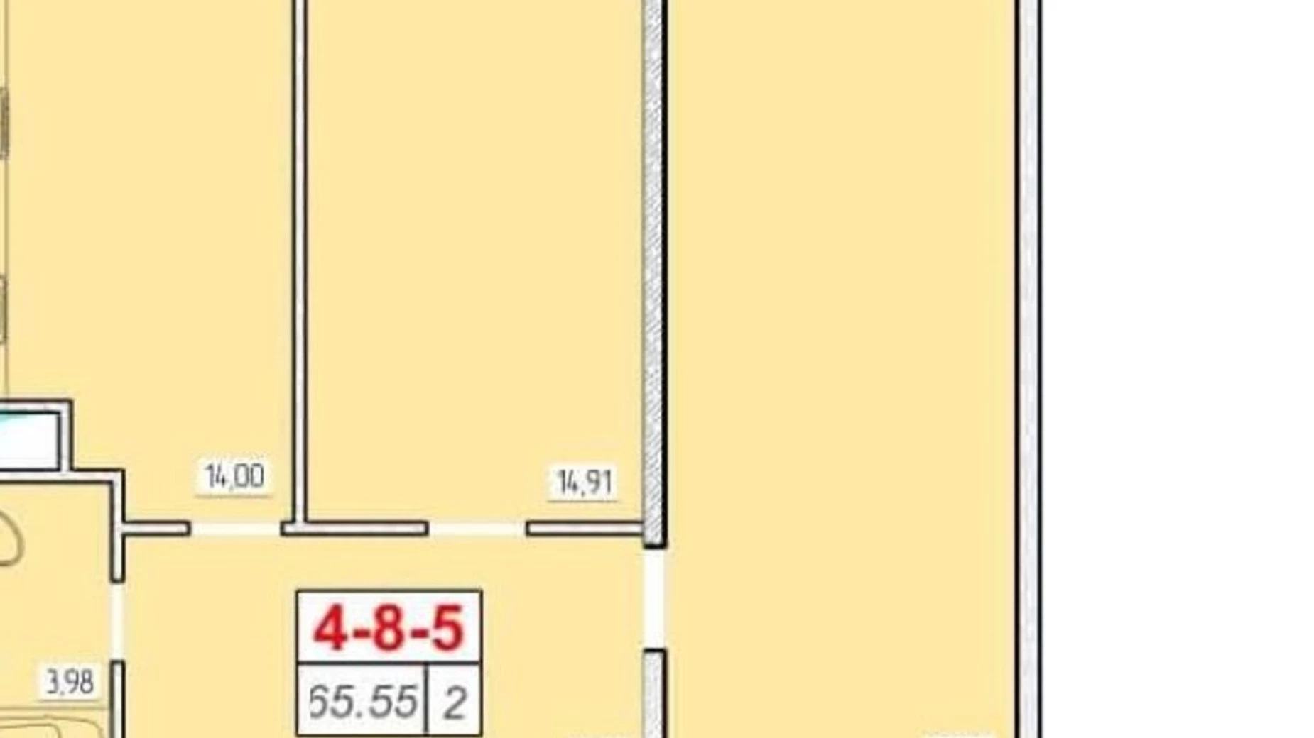 Продається 2-кімнатна квартира 65.3 кв. м у Одесі, вул. Перлинна, 9