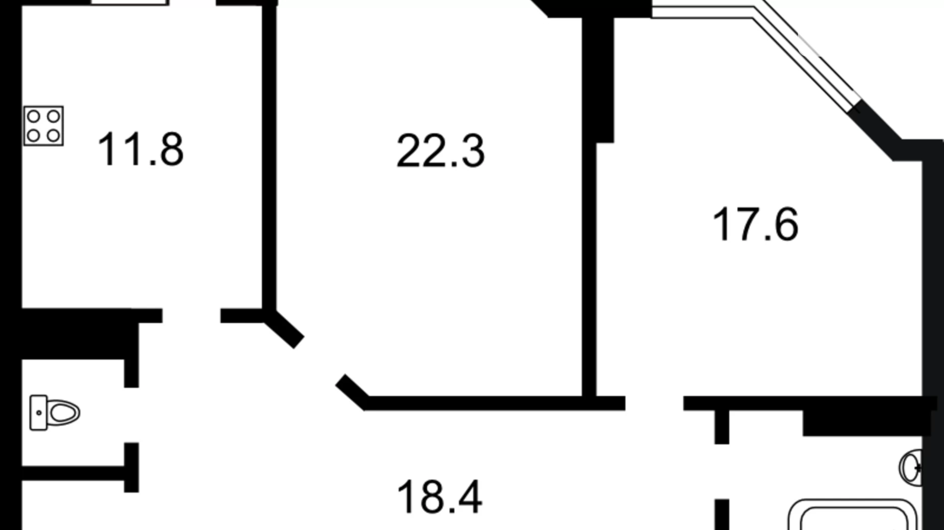 Продается 2-комнатная квартира 83 кв. м в Киеве, ул. Николая Краснова, 19