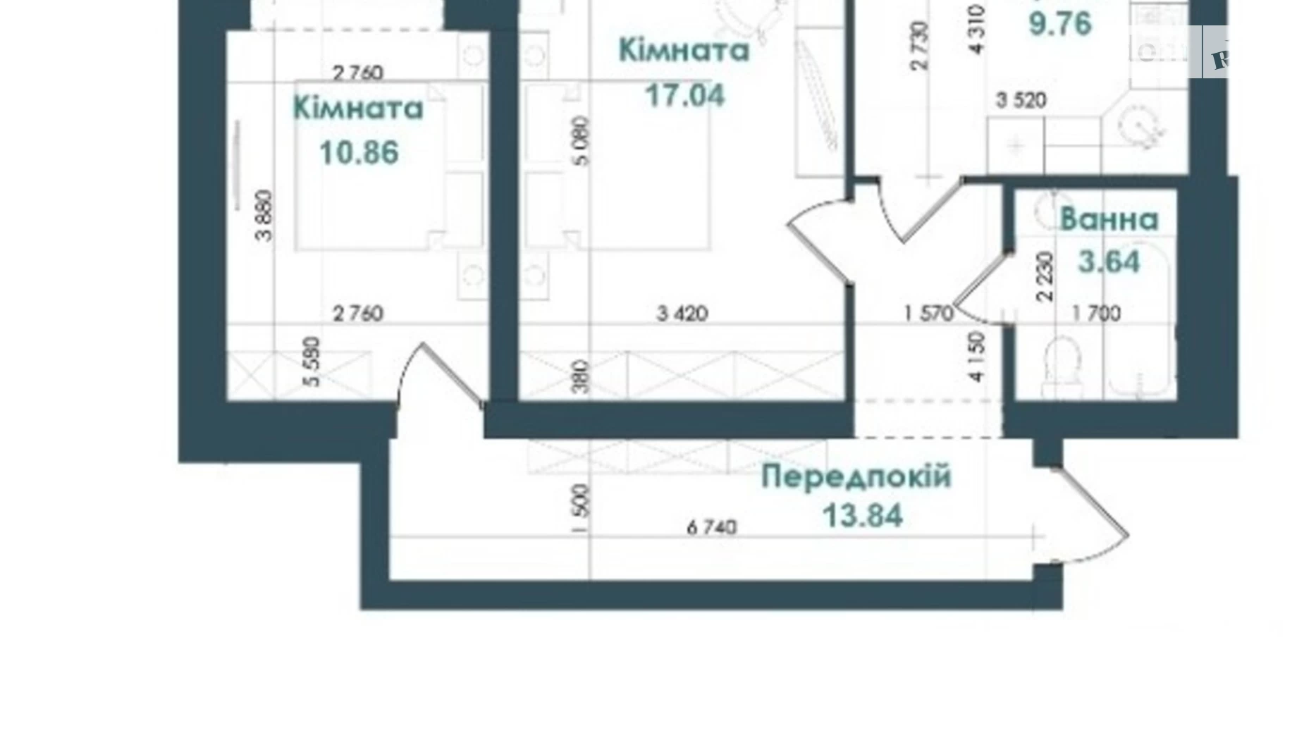 Продається 1-кімнатна квартира 72 кв. м у Ірпені, вул. Павла Глазового(Олега Кошевого)