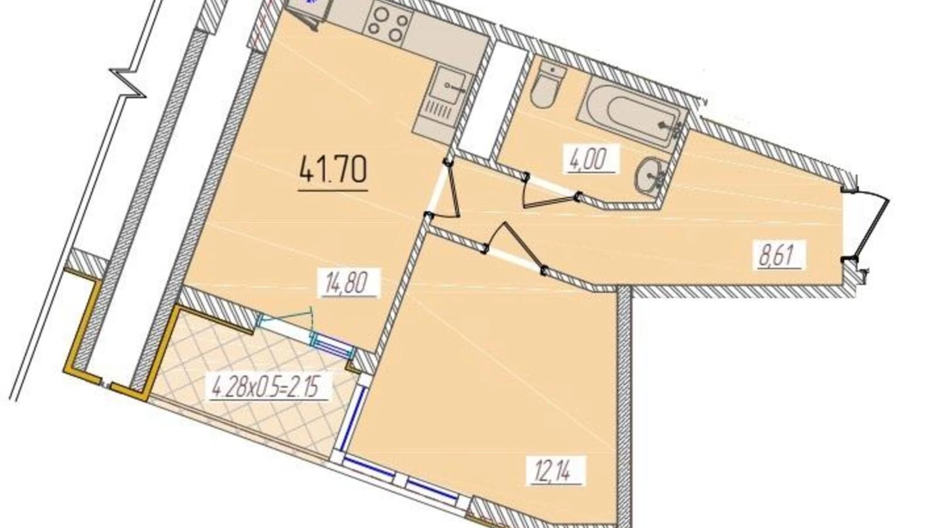 Продается 1-комнатная квартира 41 кв. м в Одессе, ул. Краснова, 3 корпус 6