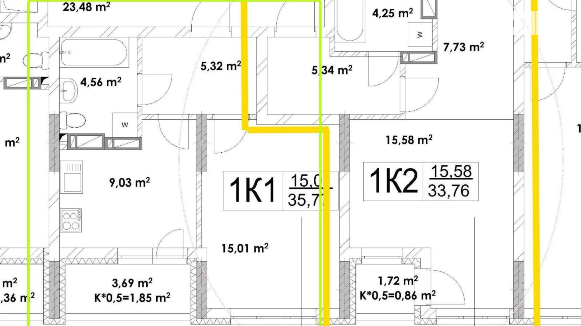 Продается 1-комнатная квартира 33 кв. м в Киеве, просп. Отрадный, 93/2