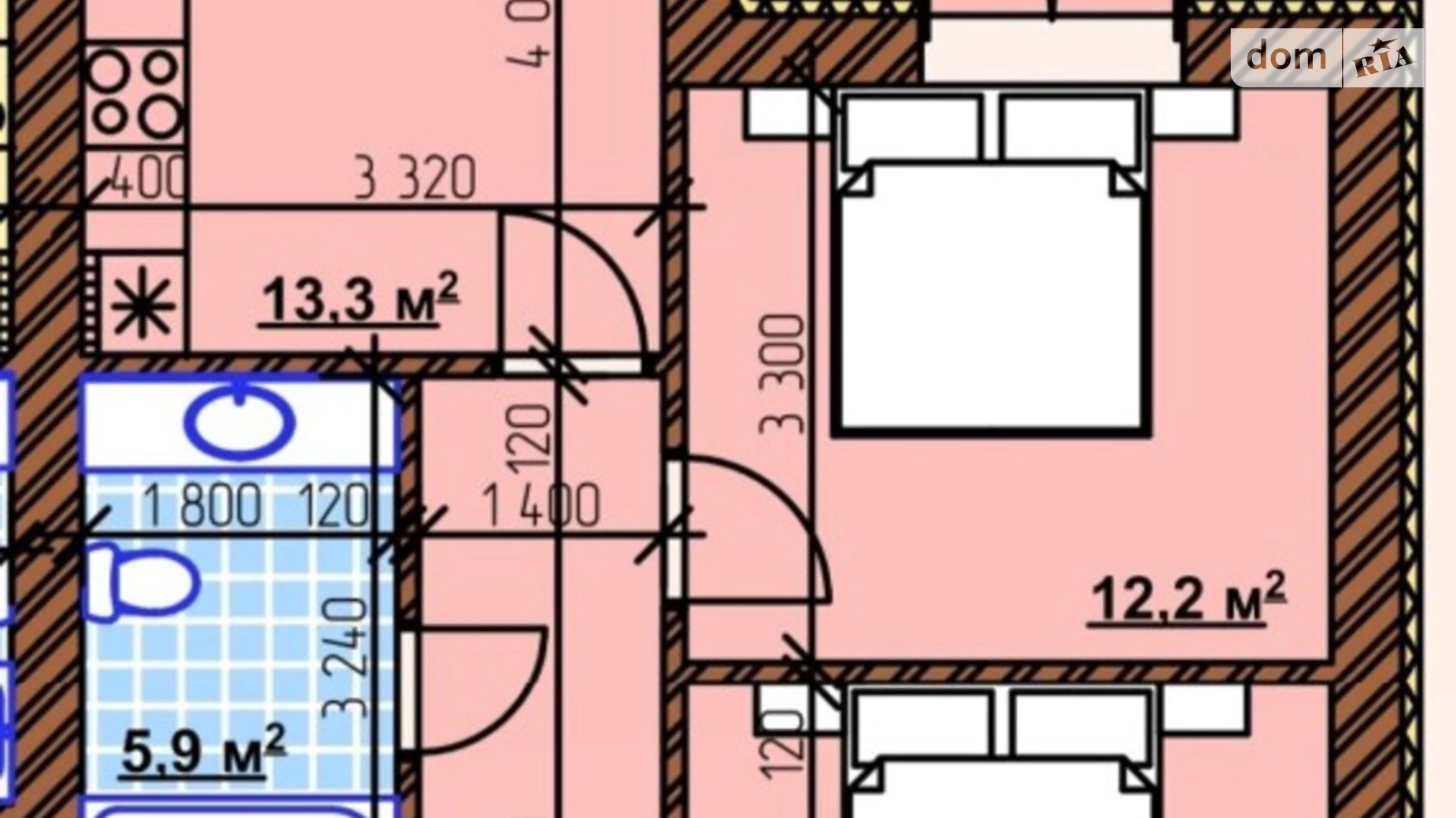 Продается 2-комнатная квартира 56 кв. м в Виннице, пл. Царина(8-го Марта)