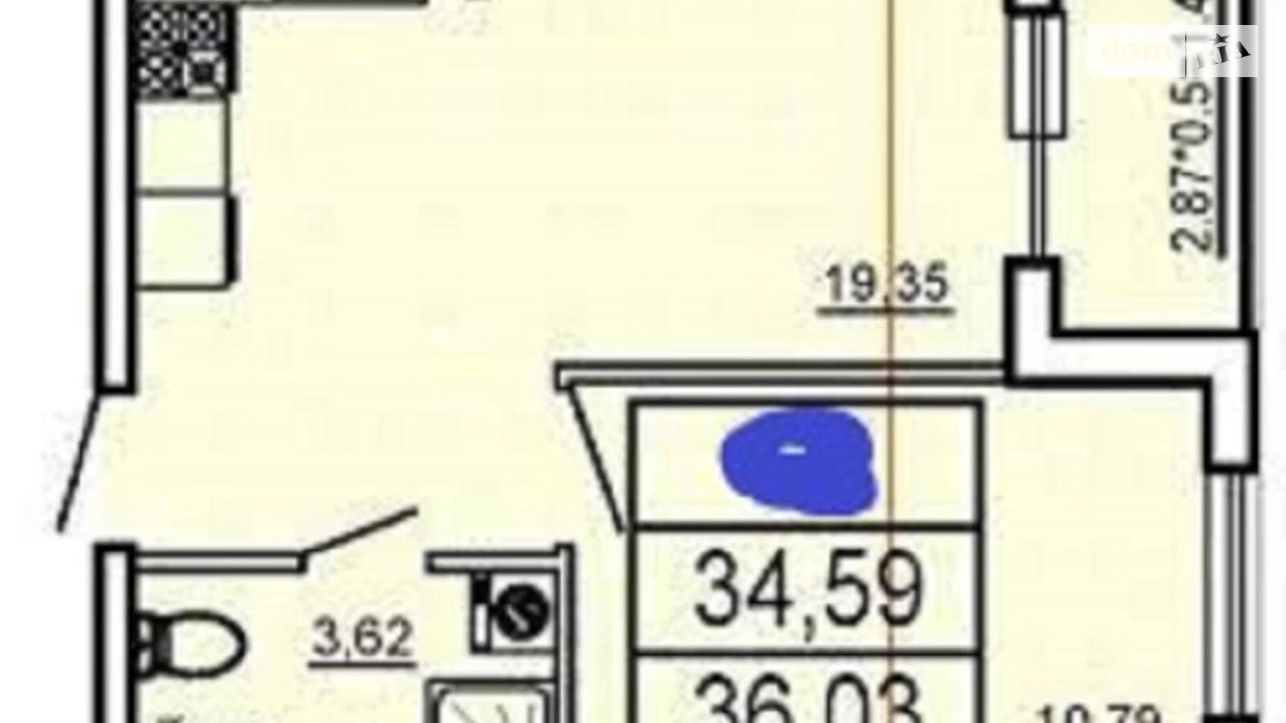 Продается 1-комнатная квартира 36 кв. м в Одессе, пер. Куликовский, 2А