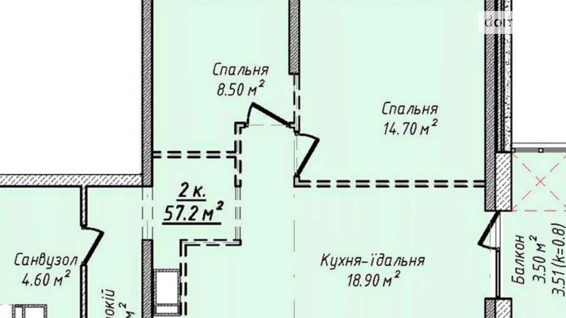 Продається 2-кімнатна квартира 57.2 кв. м у Одесі, пл. Михайлівська