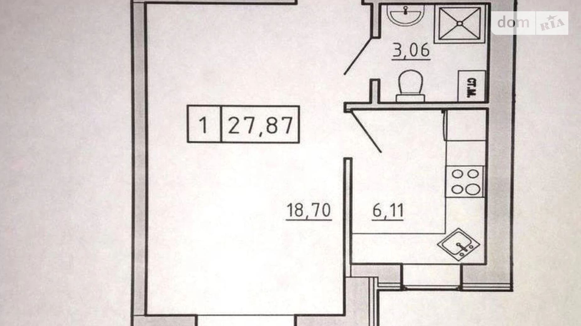 Продается 1-комнатная квартира 27.8 кв. м в Авангарде, ул. Озерная ул.