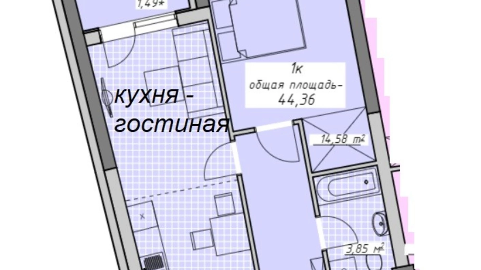 Продается 1-комнатная квартира 45 кв. м в Одессе, пер. Курортный, 2