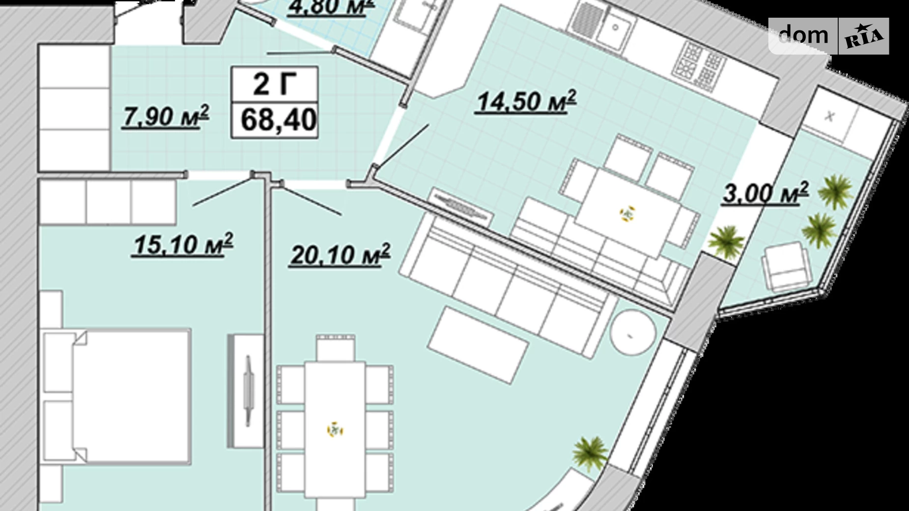 Продается 2-комнатная квартира 69 кв. м в Ивано-Франковске, ул. Княгинин