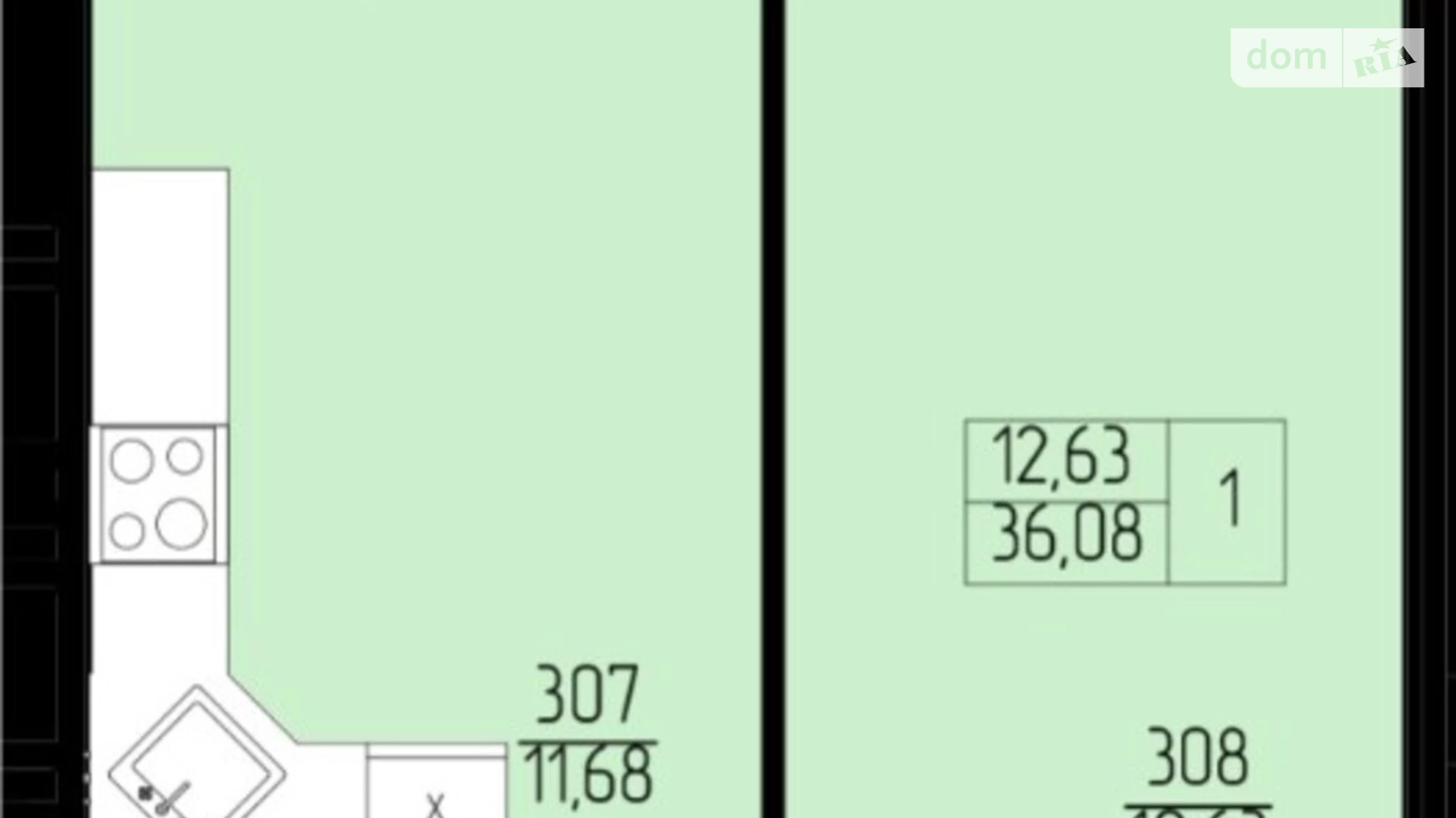 Продається 1-кімнатна квартира 36.08 кв. м у Хмельницькому, пров. Франка Івана