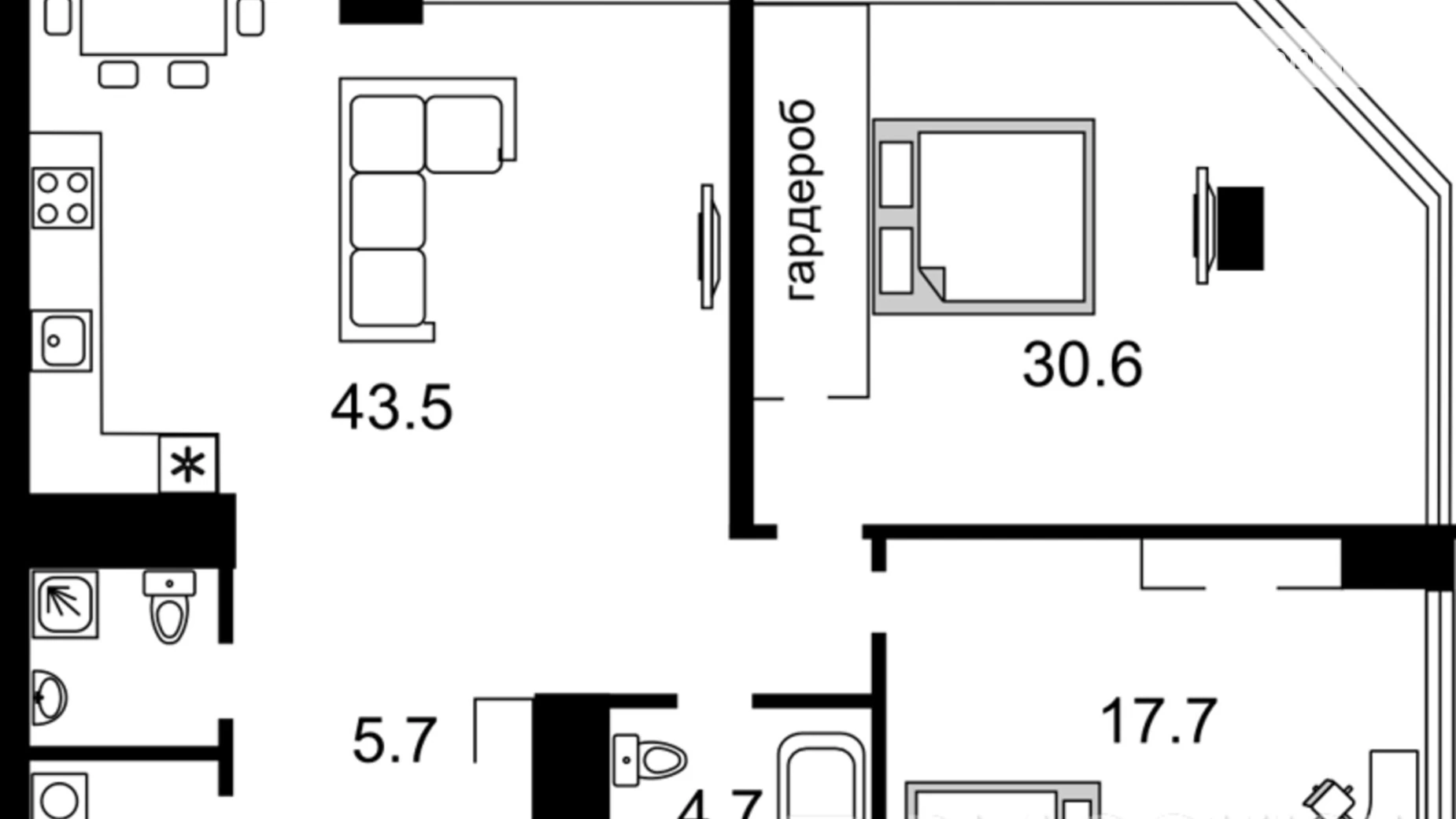 Продается 3-комнатная квартира 112 кв. м в Киеве, ул. Авиаконструктора Антонова, 2Б