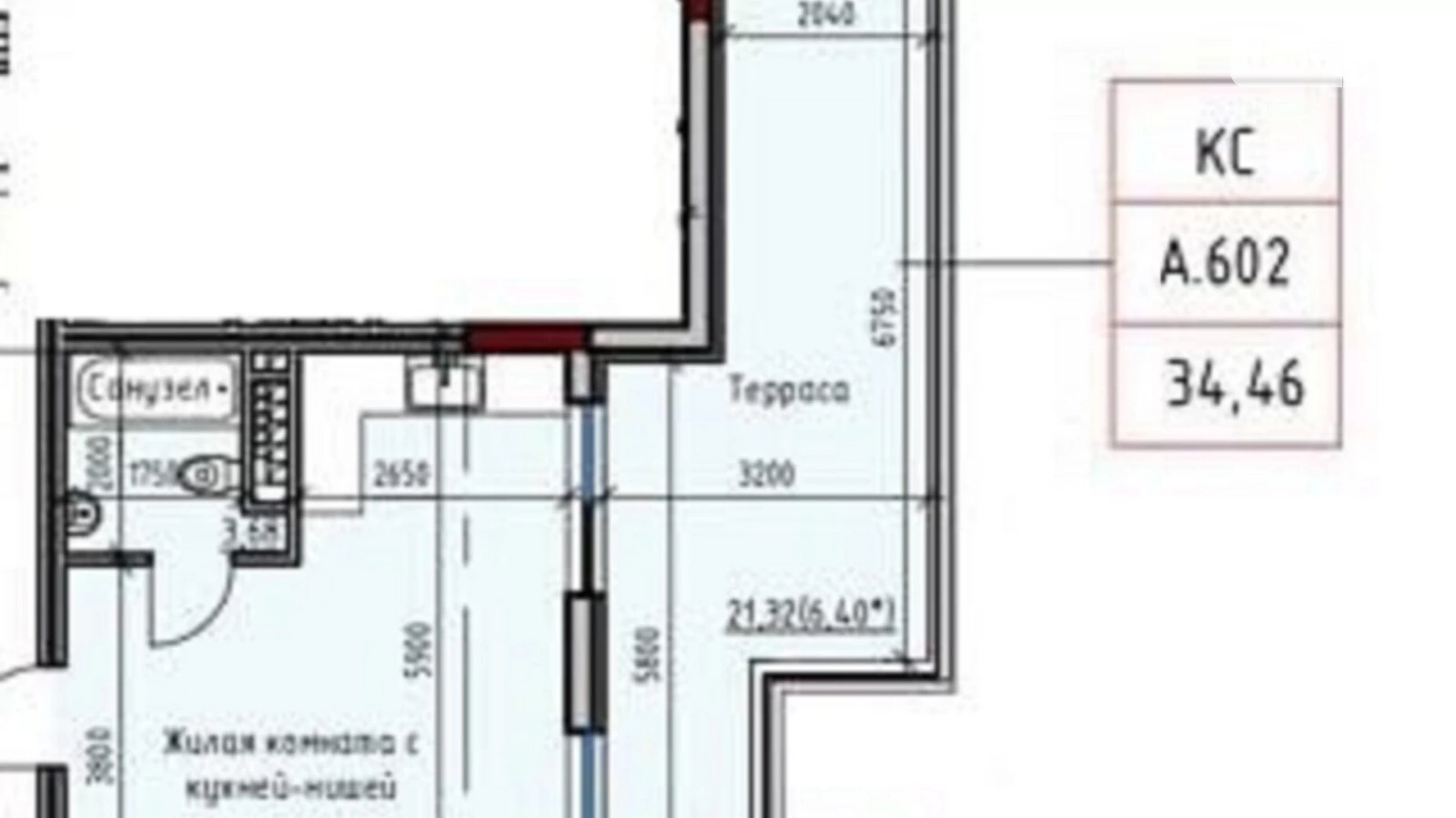 Продается 1-комнатная квартира 34.46 кв. м в Одессе, ул. Дачная