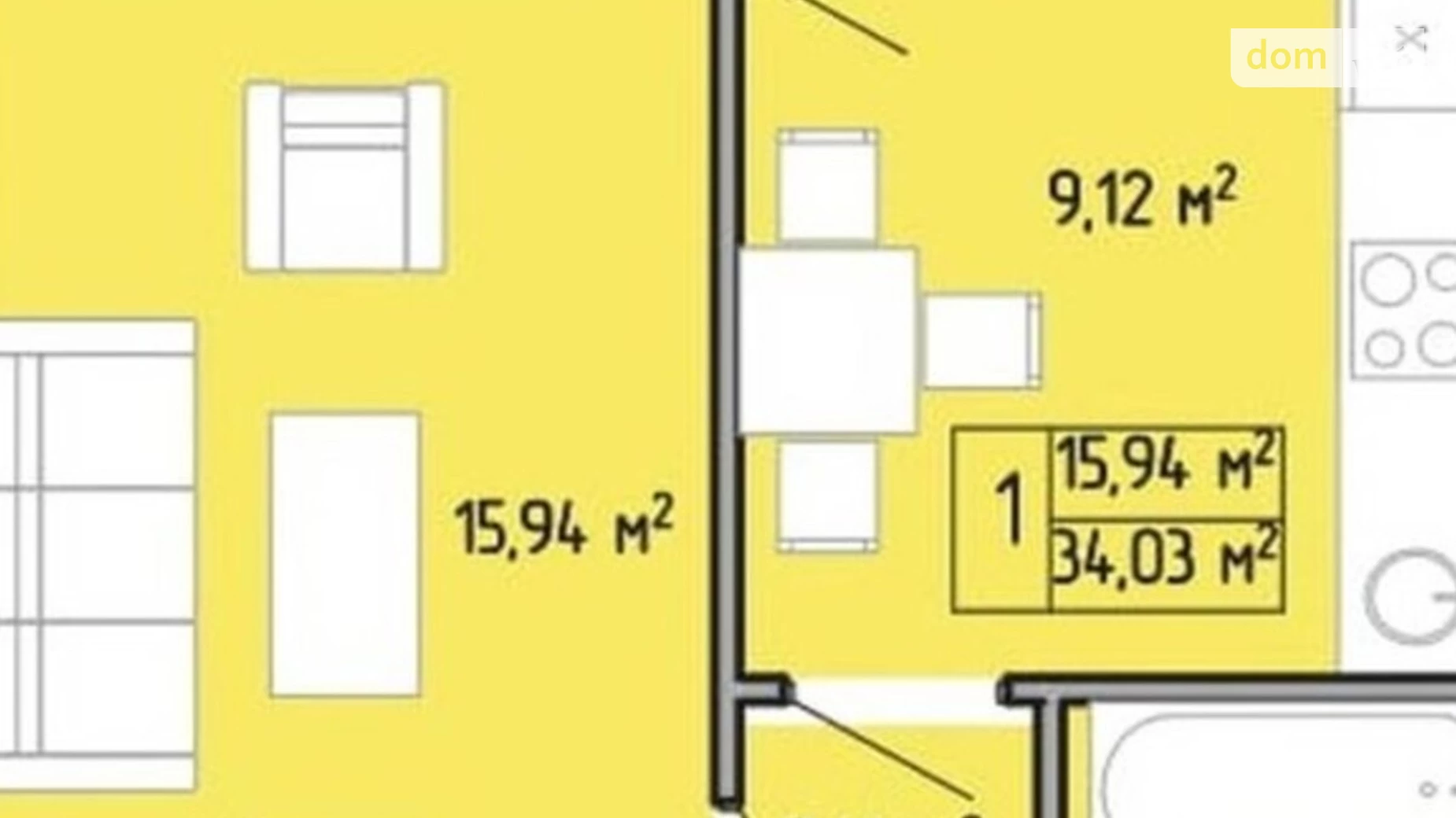 Продається 1-кімнатна квартира 35 кв. м у Одесі, вул. Перлинна, 3А