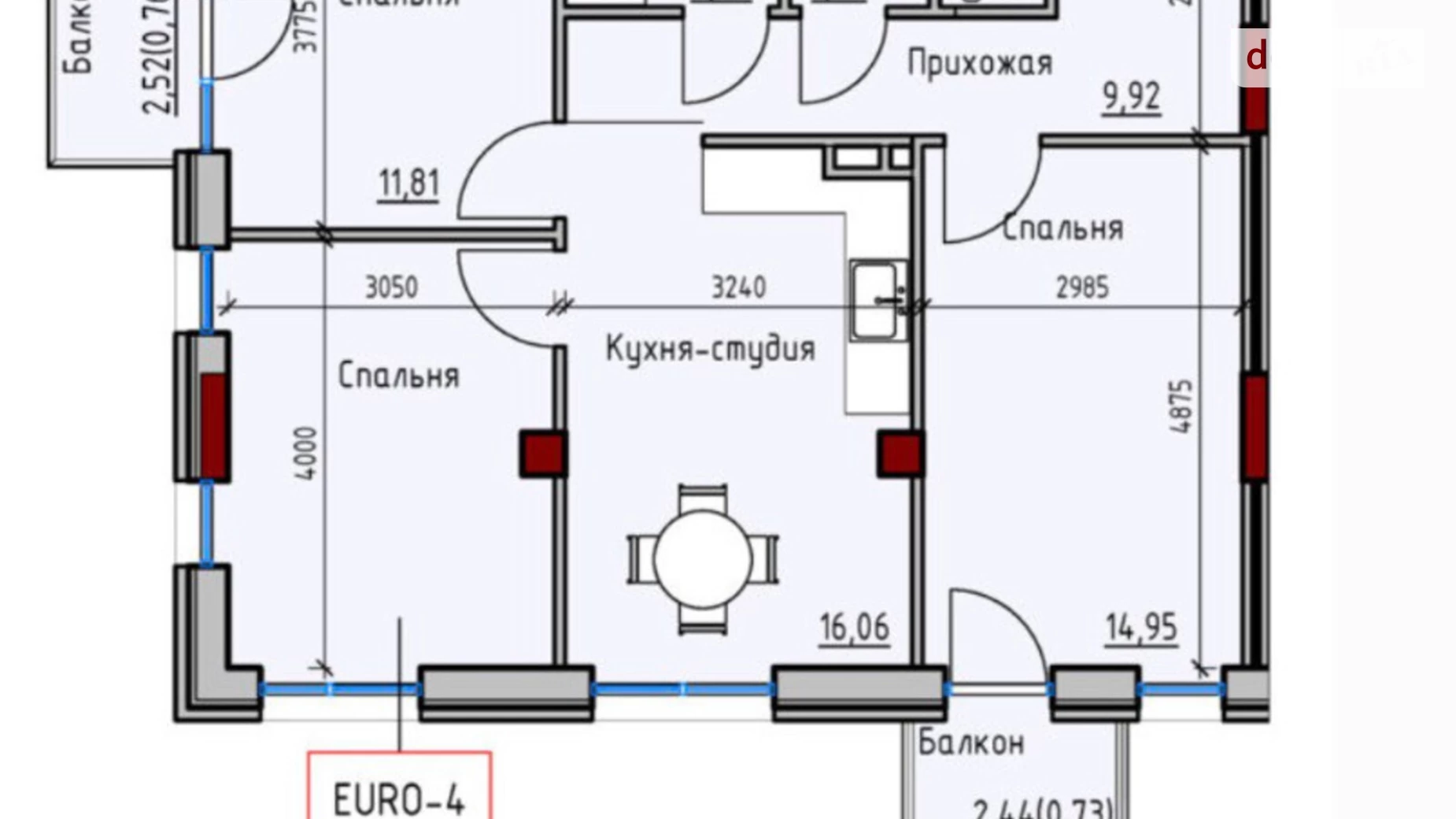 Продается 3-комнатная квартира 74 кв. м в Одессе, ул. Радостная