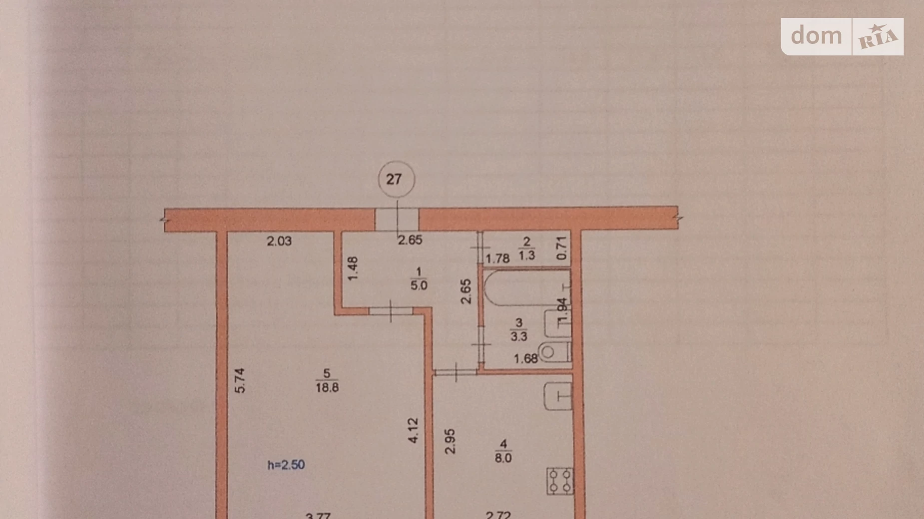 Продается 1-комнатная квартира 37.4 кв. м в, цена: 6299 $ - фото 2