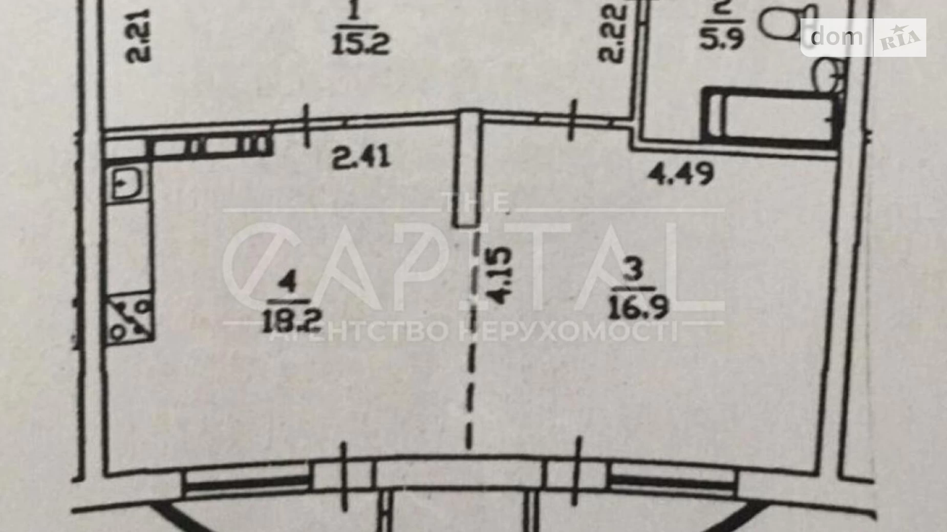 Продается 1-комнатная квартира 60 кв. м в Киеве, ул. Днепровская