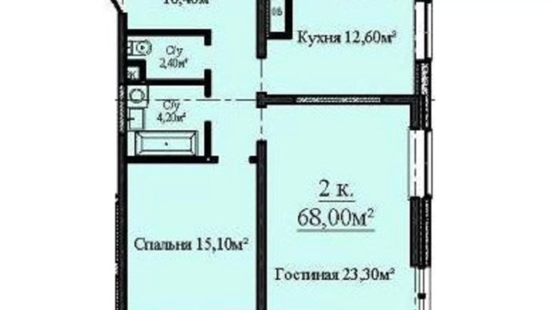 Продається 2-кімнатна квартира 68 кв. м у Одесі, плато Гагарінське, 4 корпус 2