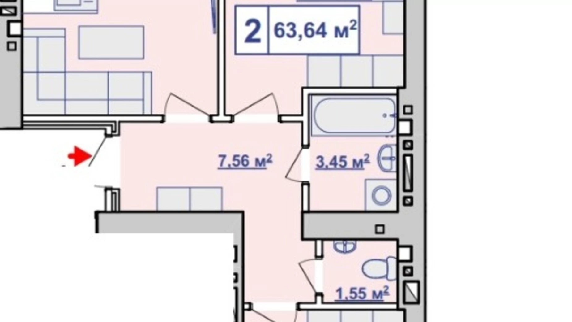 Продается 2-комнатная квартира 64 кв. м в Ивано-Франковске, ул. Горбачевского, 40 - фото 3