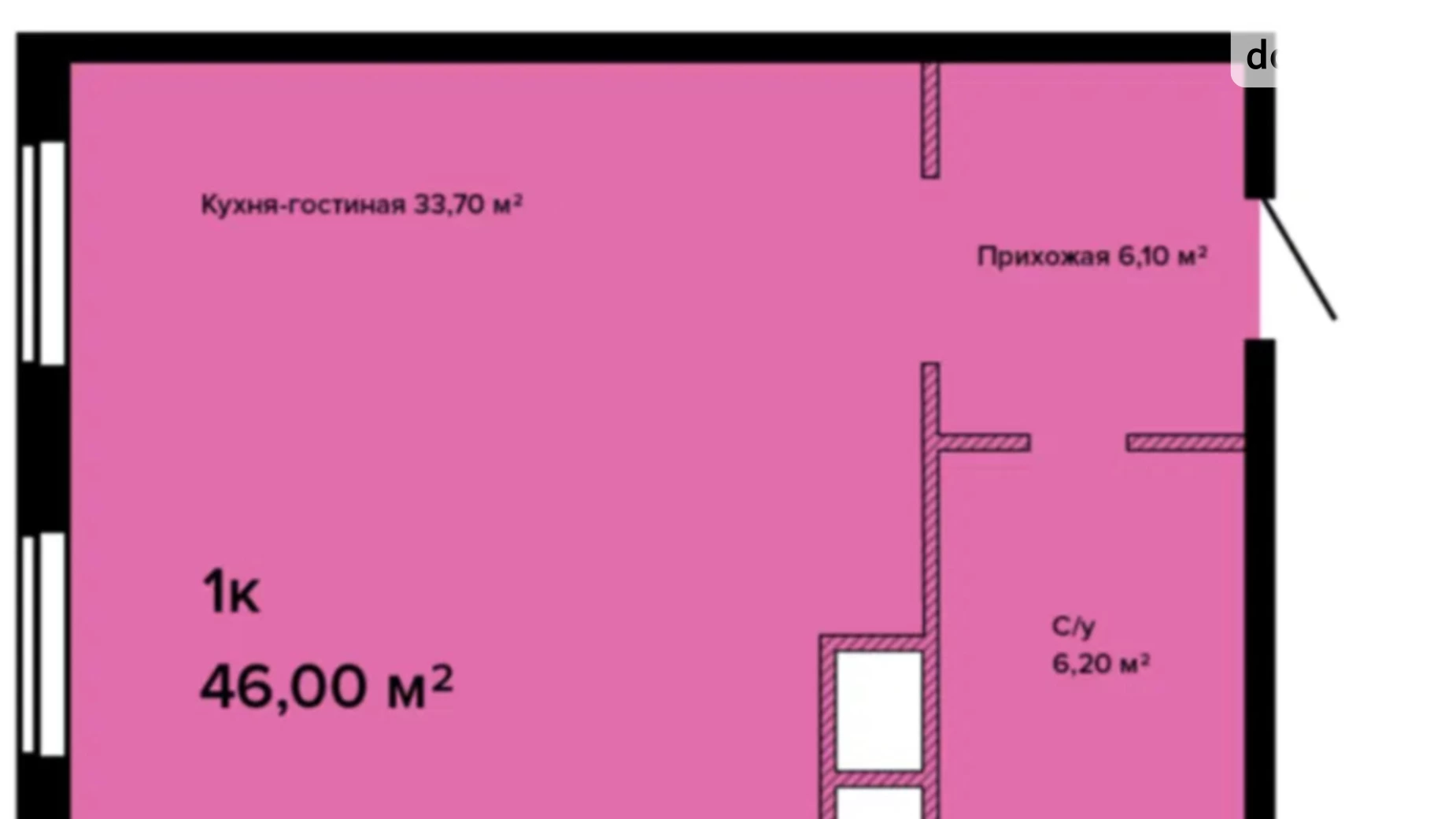 Продається 1-кімнатна квартира 46 кв. м у Одесі, плато Гагарінське, 6