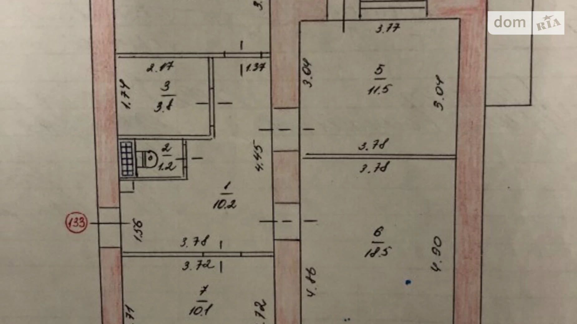 3-комнатная квартира 70 кв. м в Запорожье, бул. Центральный, 22А - фото 2