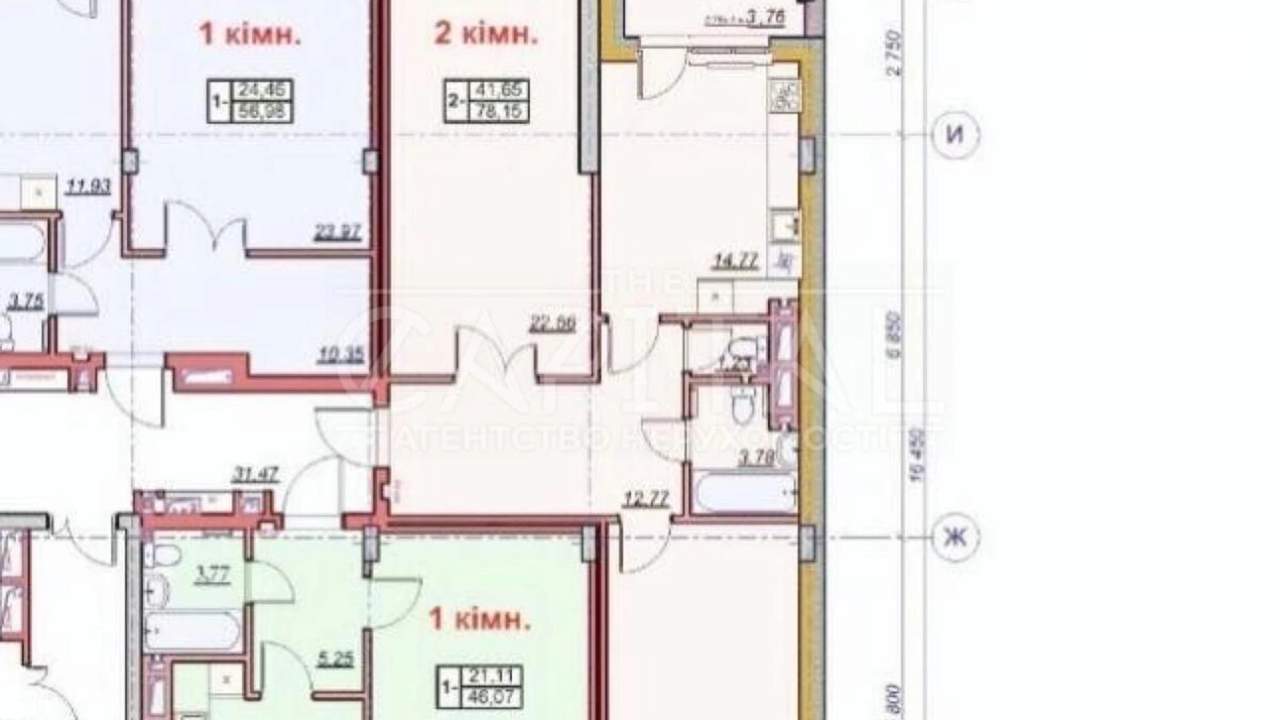 Продается 2-комнатная квартира 78 кв. м в Киеве, ул. Строителей, 30