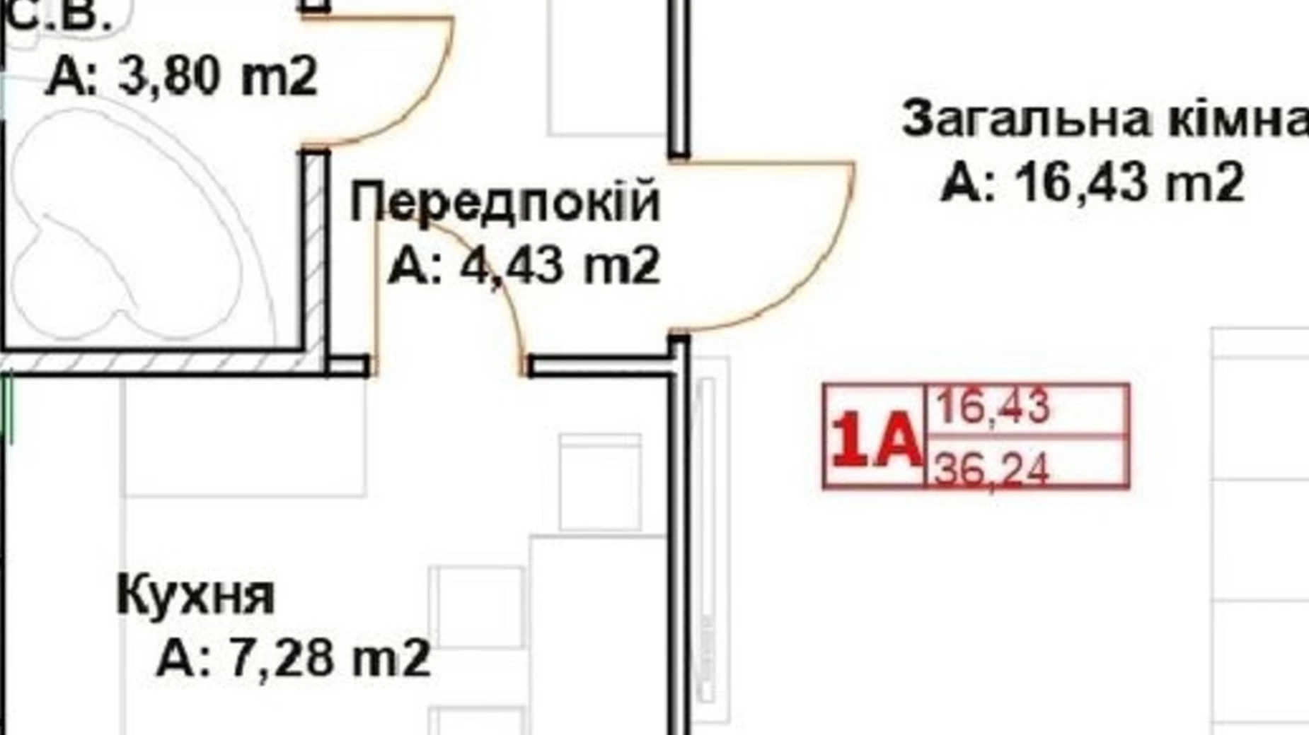 Продається 1-кімнатна квартира 36 кв. м у Бучі, бул. Леоніда Бірюкова