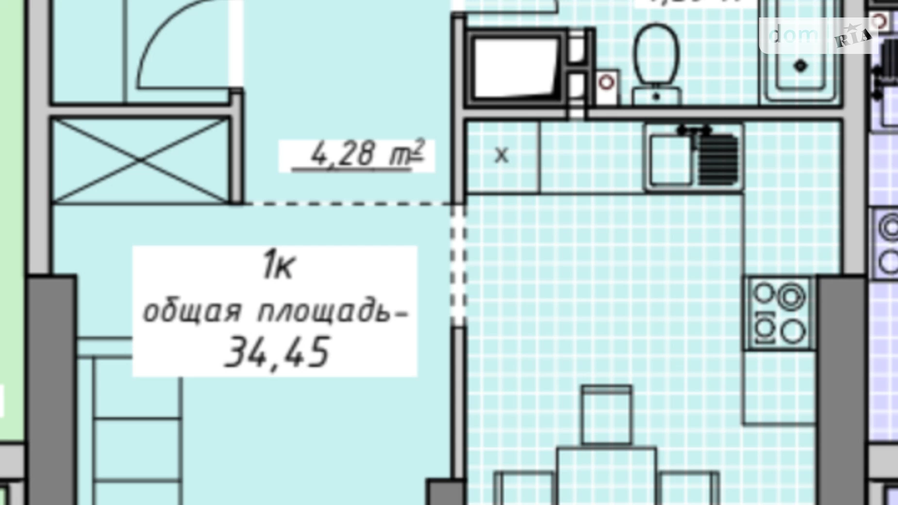 Продається 1-кімнатна квартира 34 кв. м у Одесі, пров. Курортний, 2