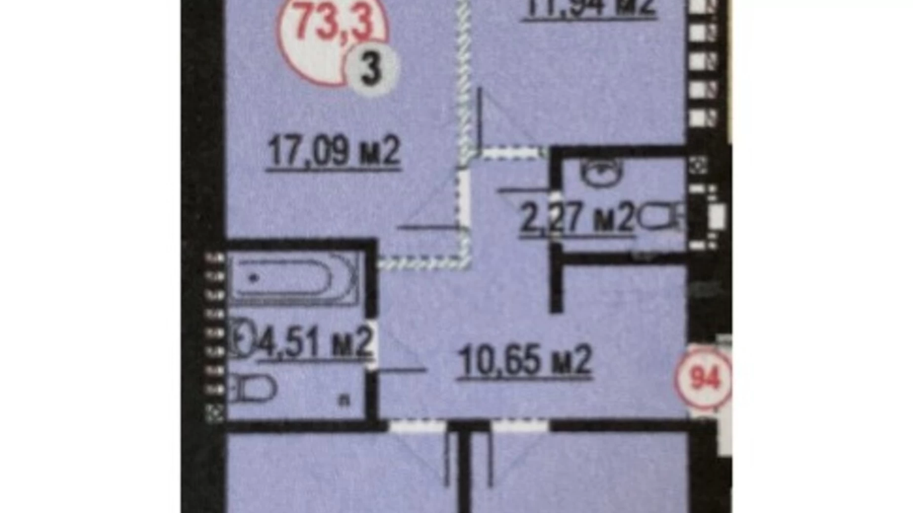 Продается 3-комнатная квартира 74 кв. м в Ивано-Франковске, ул. Гетьмана Ивана Мазепы, 168