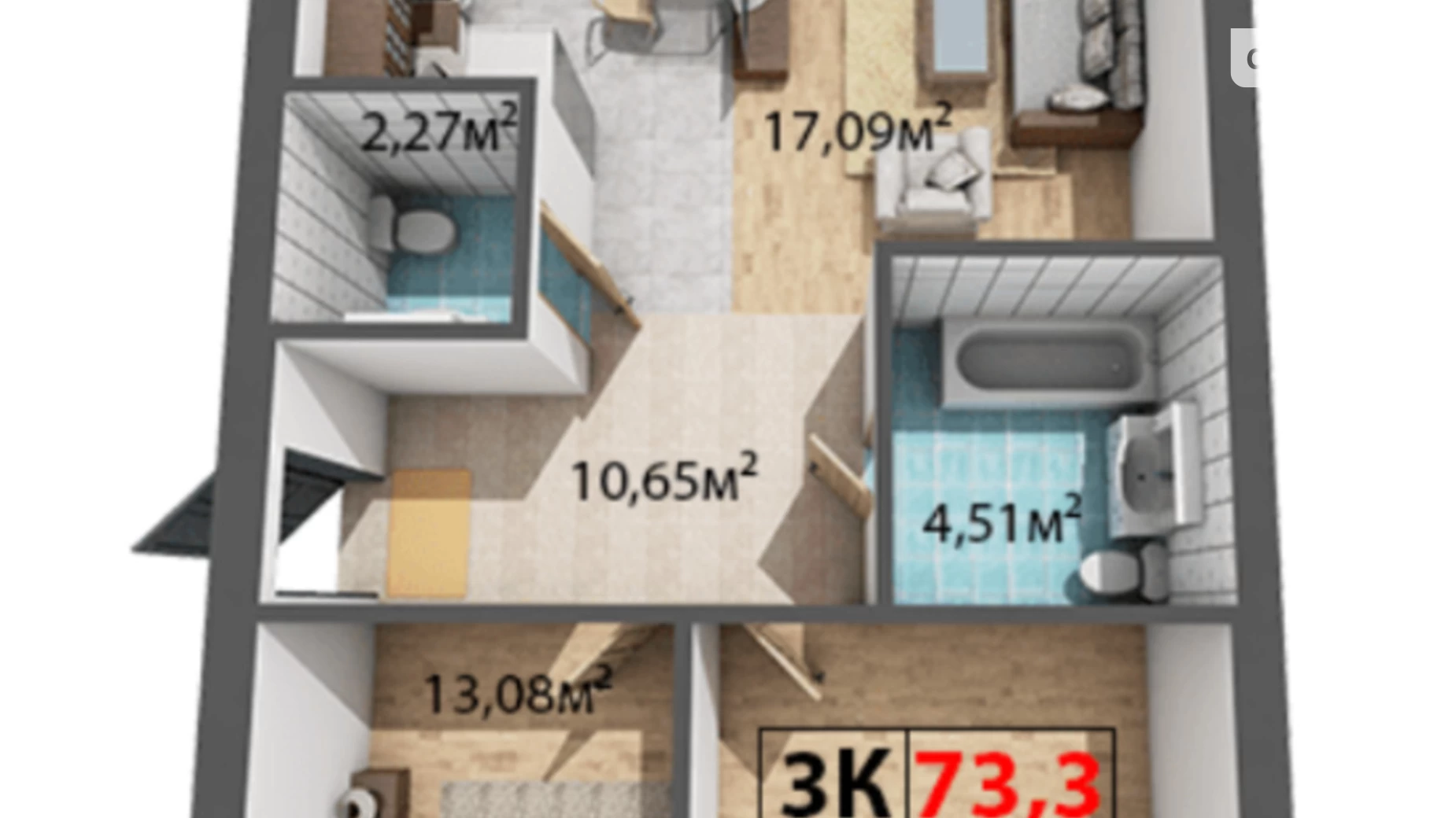 Продається 3-кімнатна квартира 74 кв. м у Івано-Франківську, вул. Гетьмана Івана Мазепи, 168 - фото 5