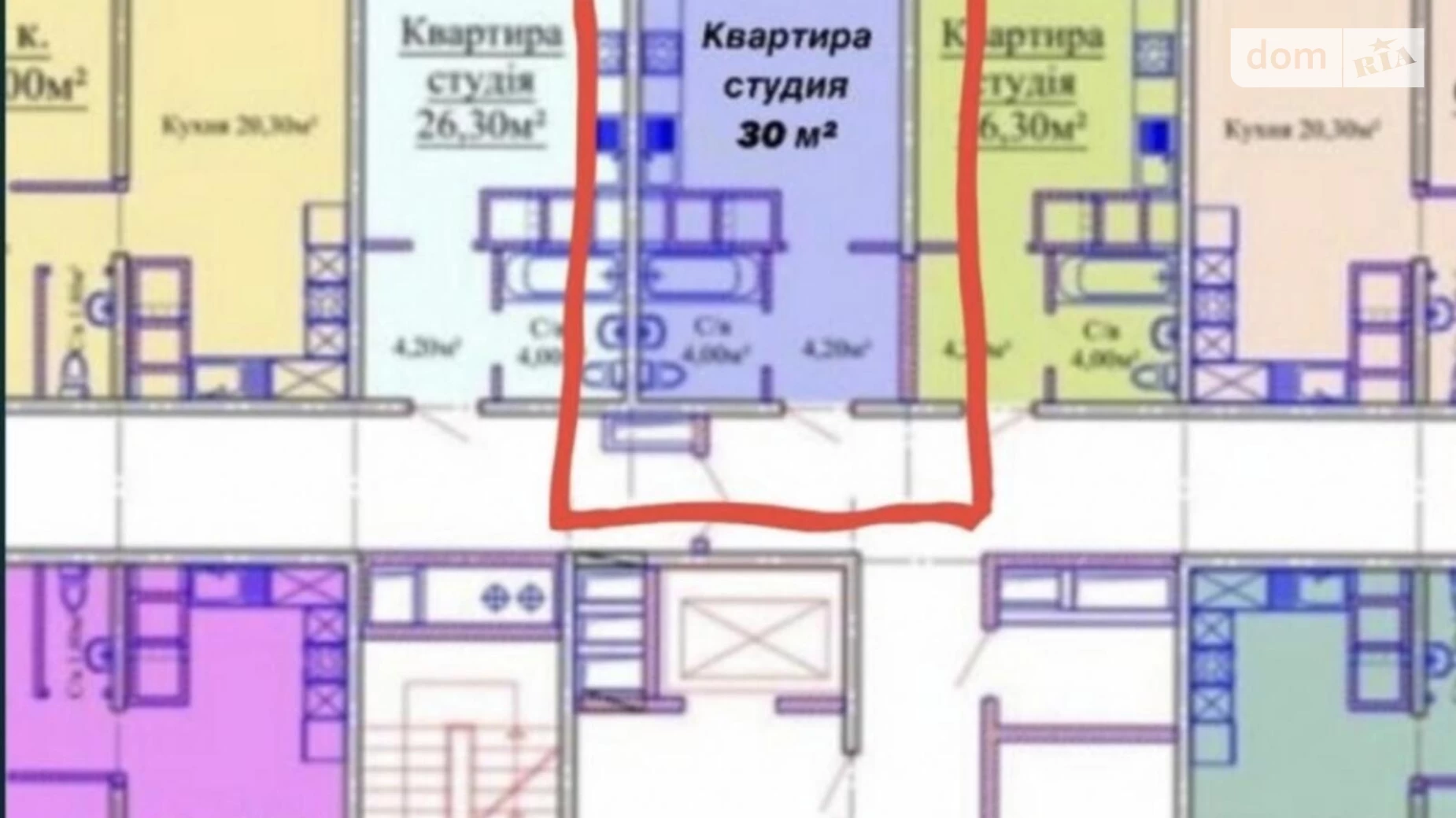 Продается 1-комнатная квартира 30 кв. м в Одессе, ул. Варненская, 27/2А корпус 2 - фото 2