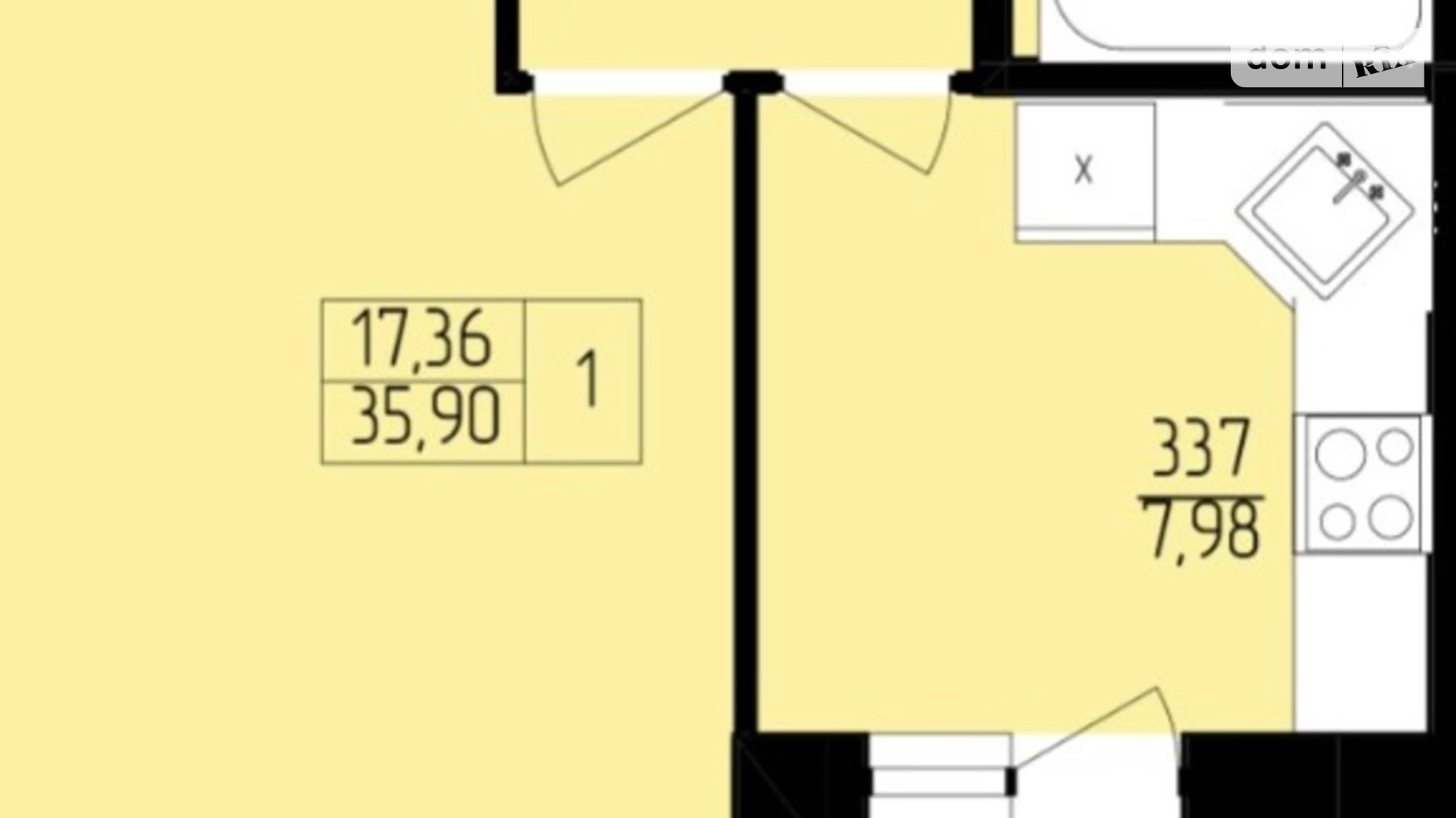 Продается 1-комнатная квартира 35.9 кв. м в Хмельницком, пер. Франко Ивана - фото 5