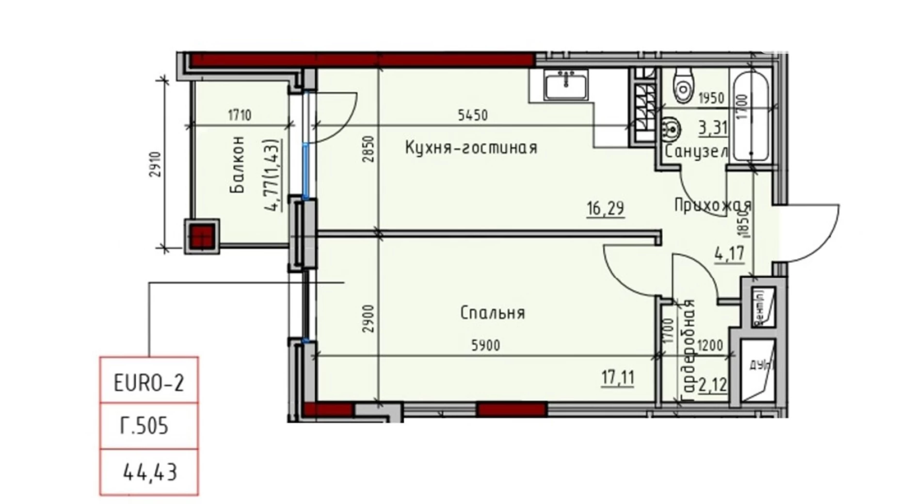 Продается 1-комнатная квартира 45 кв. м в Одессе, ул. Дачная, 28 - фото 2