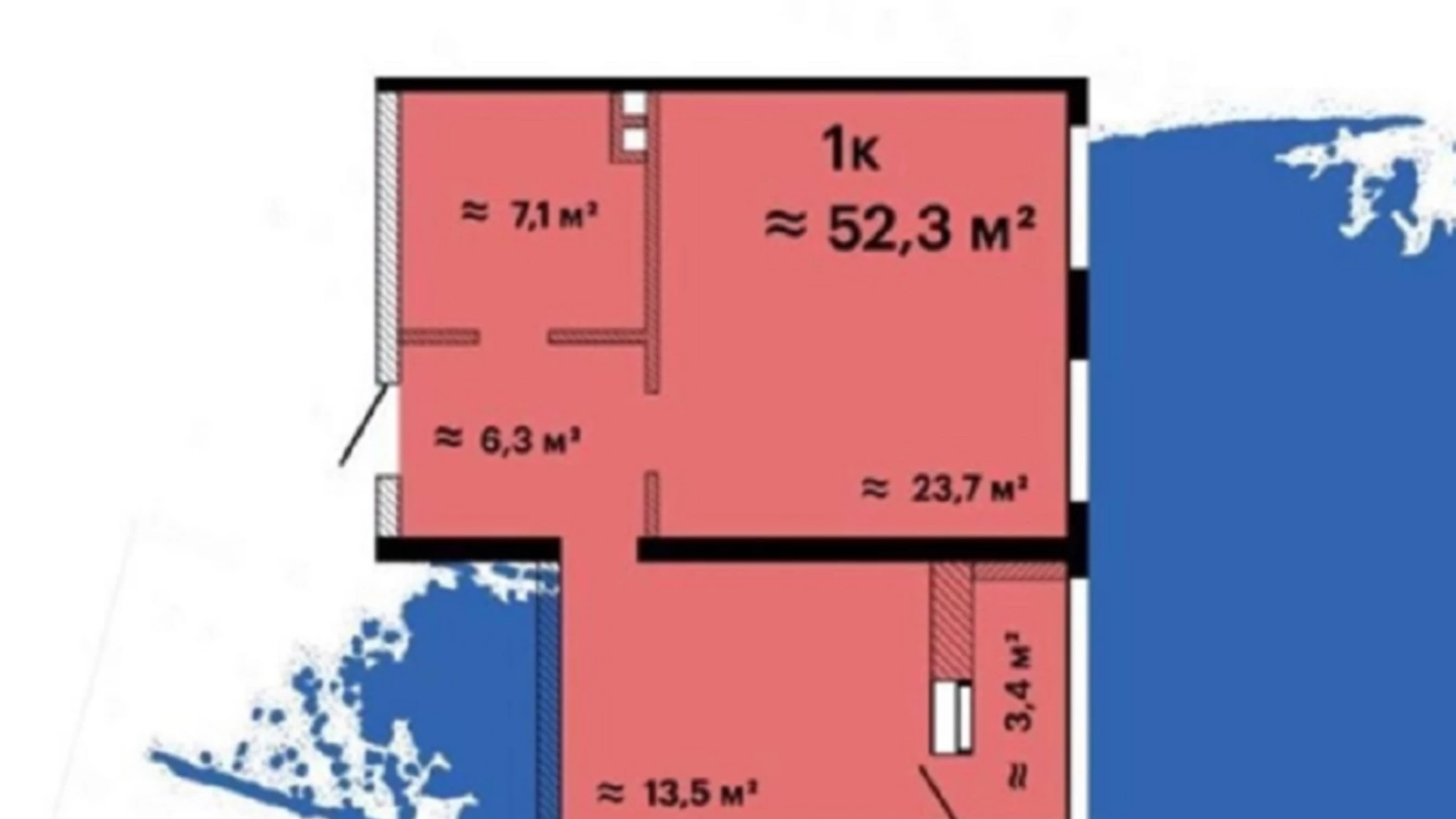 Продается 1-комнатная квартира 52 кв. м в Одессе, ул. Жаботинского, 54А