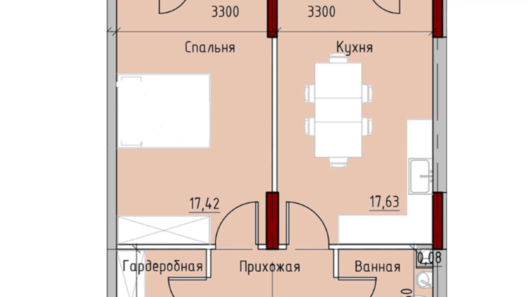 Продается 1-комнатная квартира 54.9 кв. м в Одессе, пер. Маячный