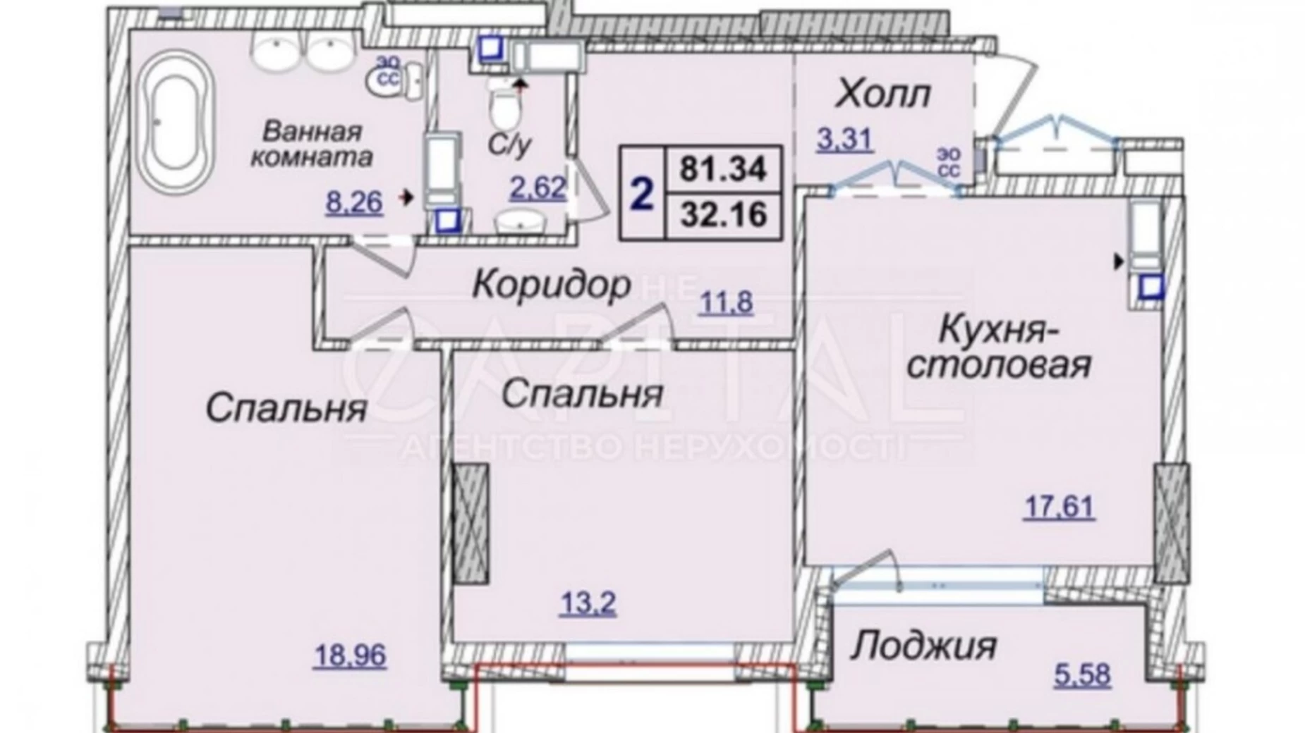 Продается 3-комнатная квартира 81.34 кв. м в Киеве, ул. Андрея Верхогляда(Драгомирова), 18