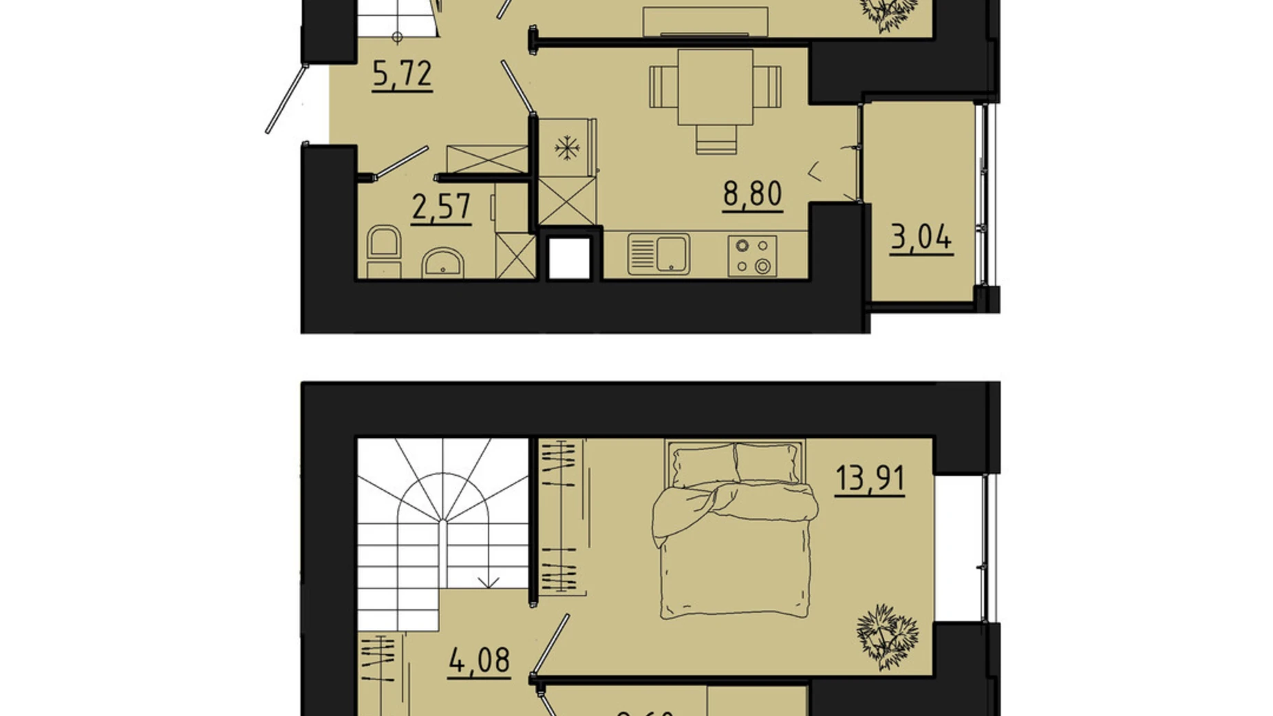 3-комнатная квартира 69.26 кв. м в Тернополе, ул. Микулинецкая, 116 - фото 2