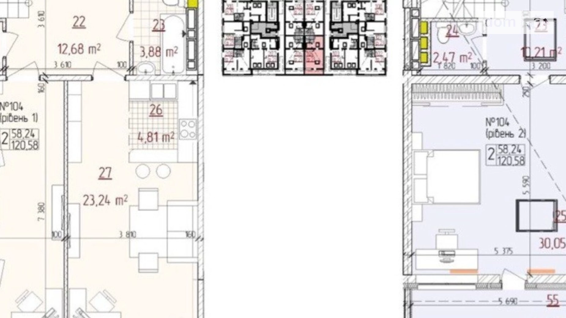 Продается 2-комнатная квартира 124 кв. м в Киеве, ул. Михаила Максимовича, 24