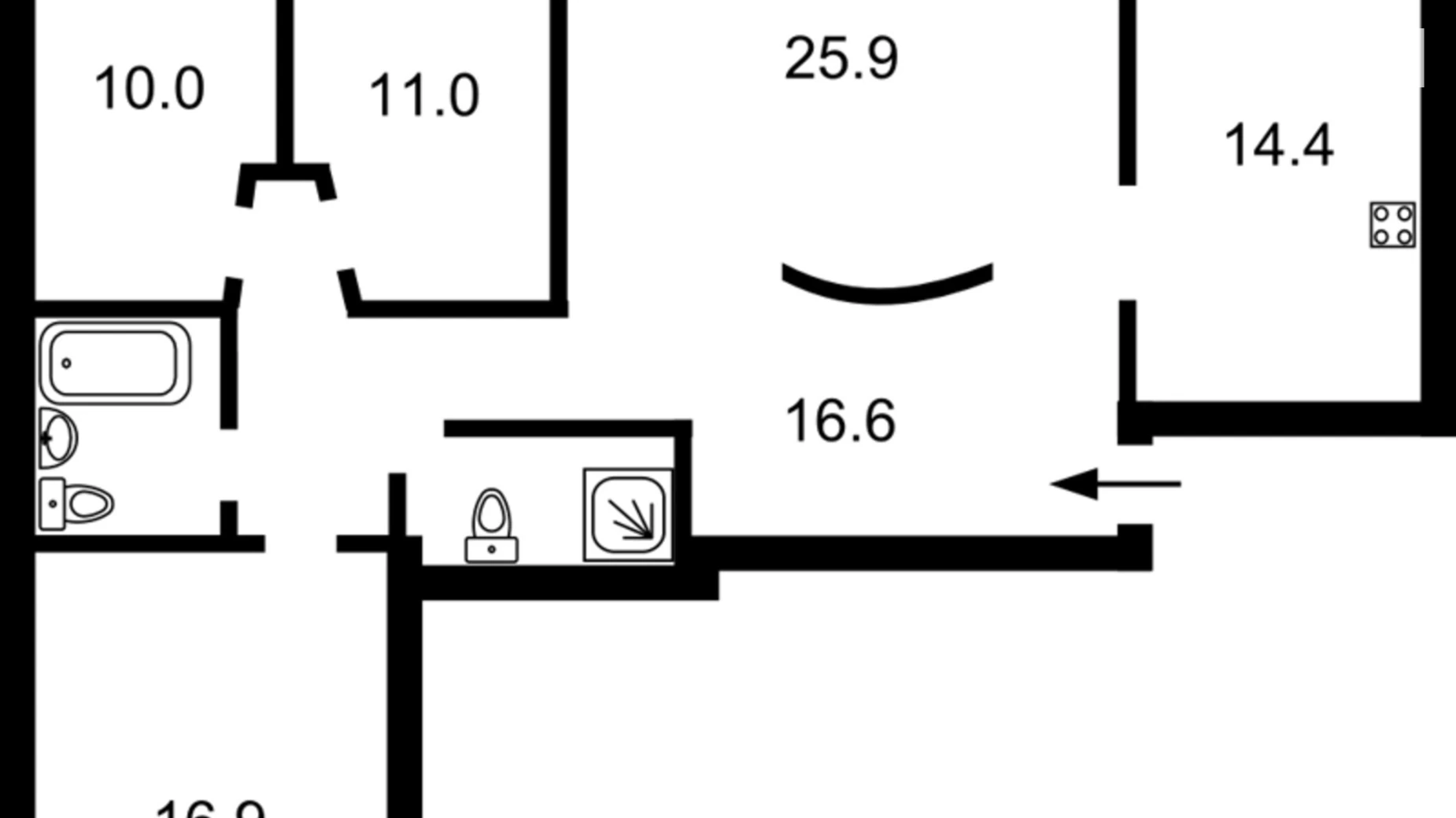 Продается 3-комнатная квартира 105 кв. м в Киеве, ул. Никольско-Слободская, 4В