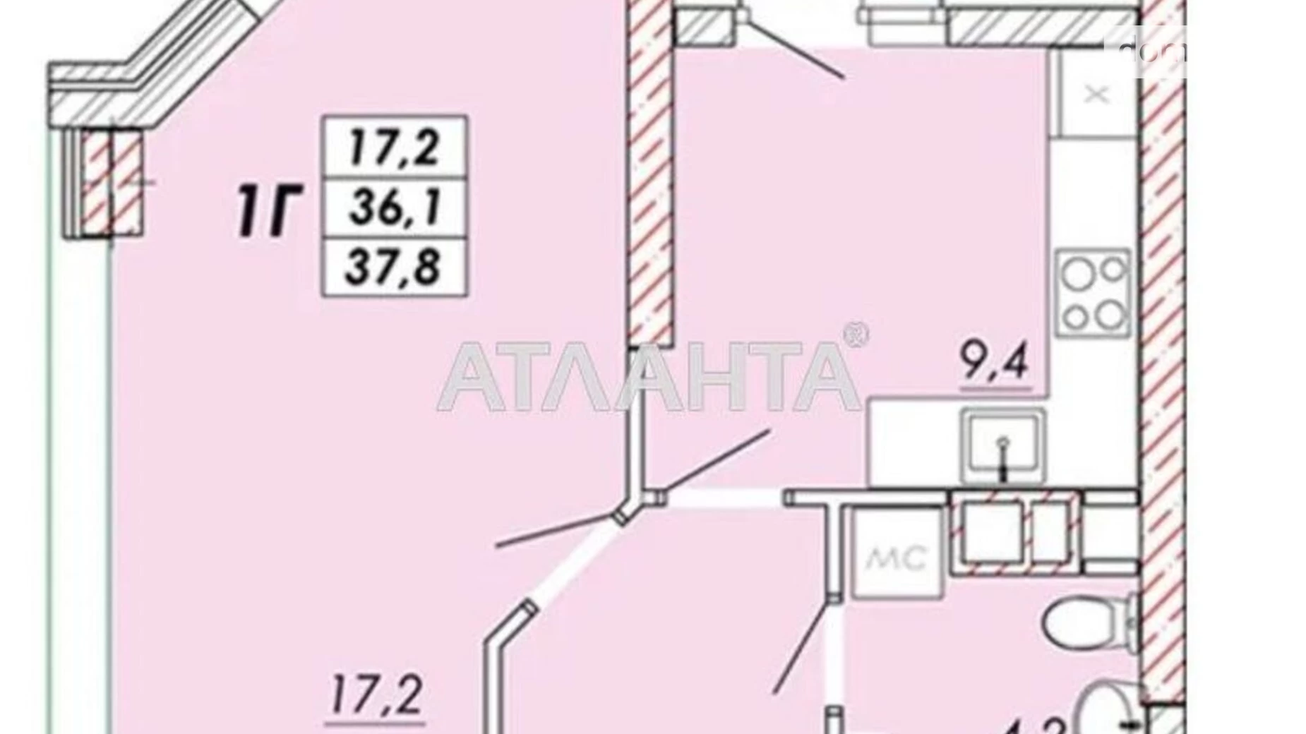 Продається 1-кімнатна квартира 38 кв. м у Одесі, Овідіопольська дор.