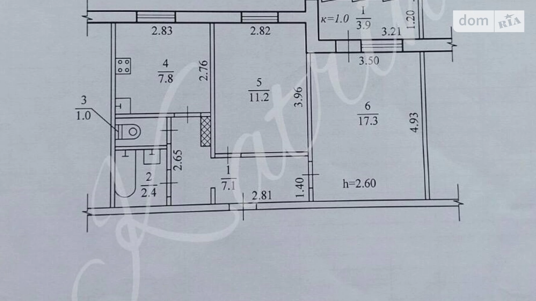 Продается 2-комнатная квартира 50 кв. м в Днепре, ул. Семафорная