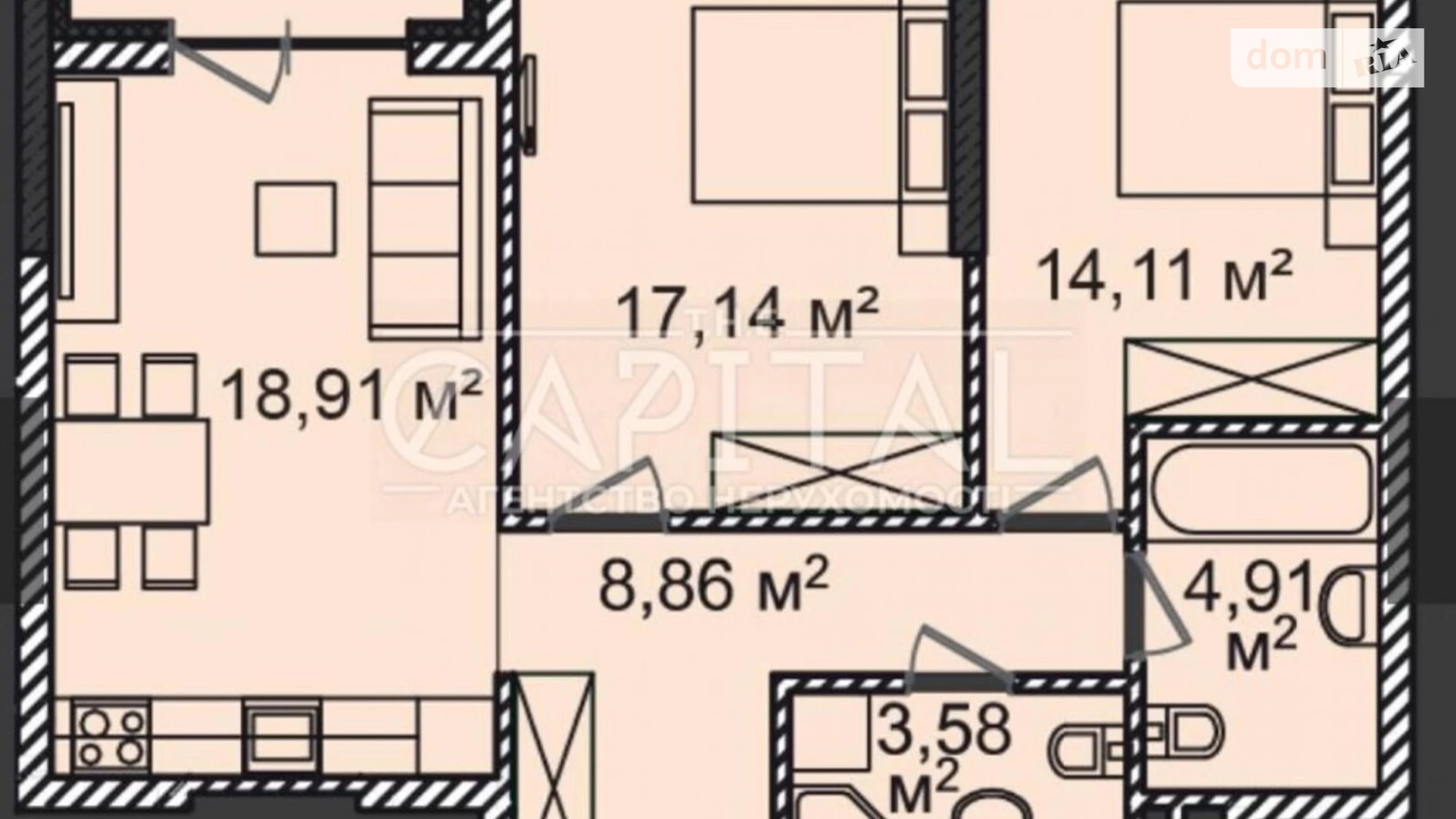 Продается 2-комнатная квартира 72 кв. м в Киеве, ул. Большая Васильковская, 83