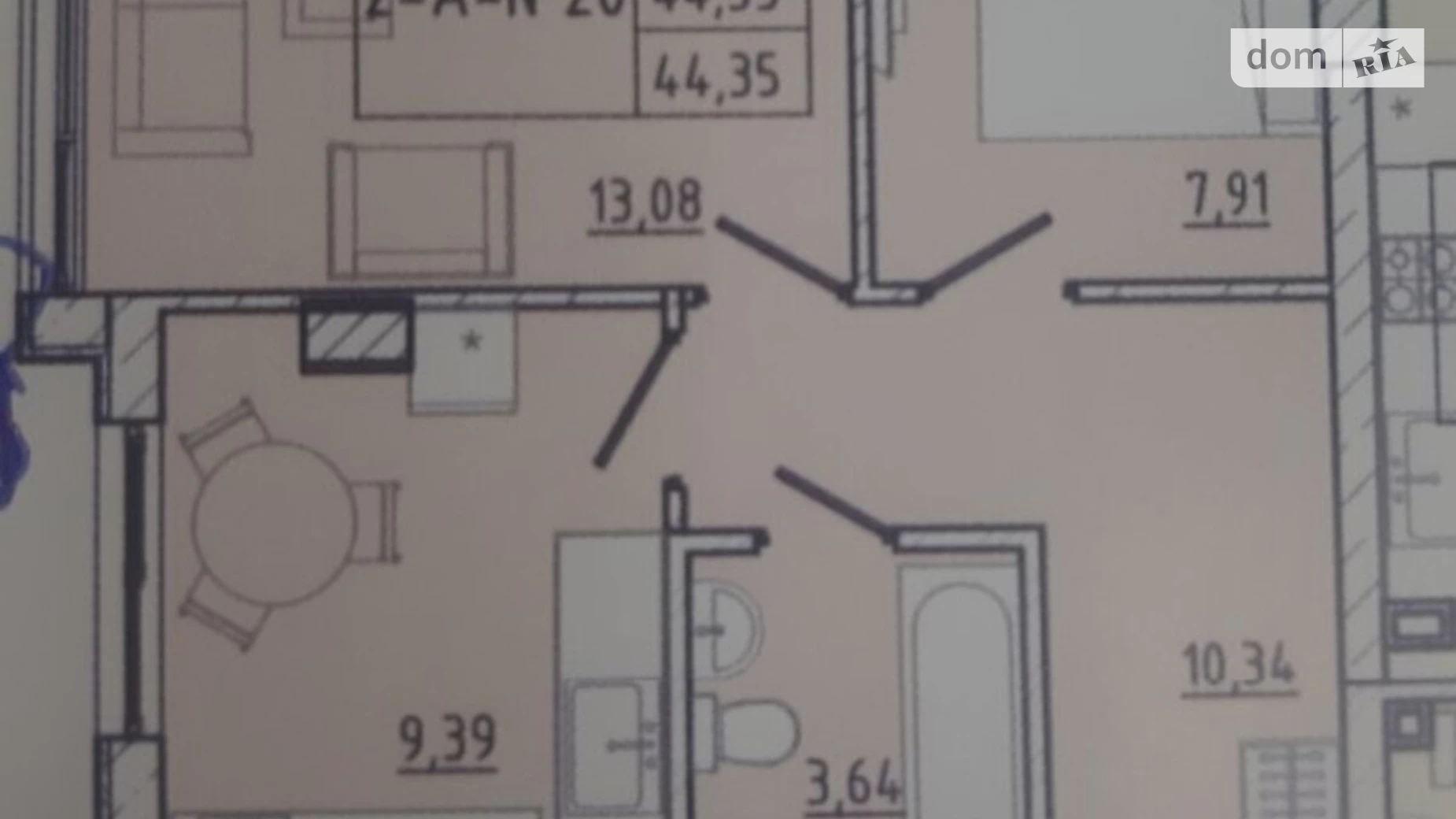 Продается 2-комнатная квартира 44.3 кв. м в Одессе, ул. Марсельская, 33/2