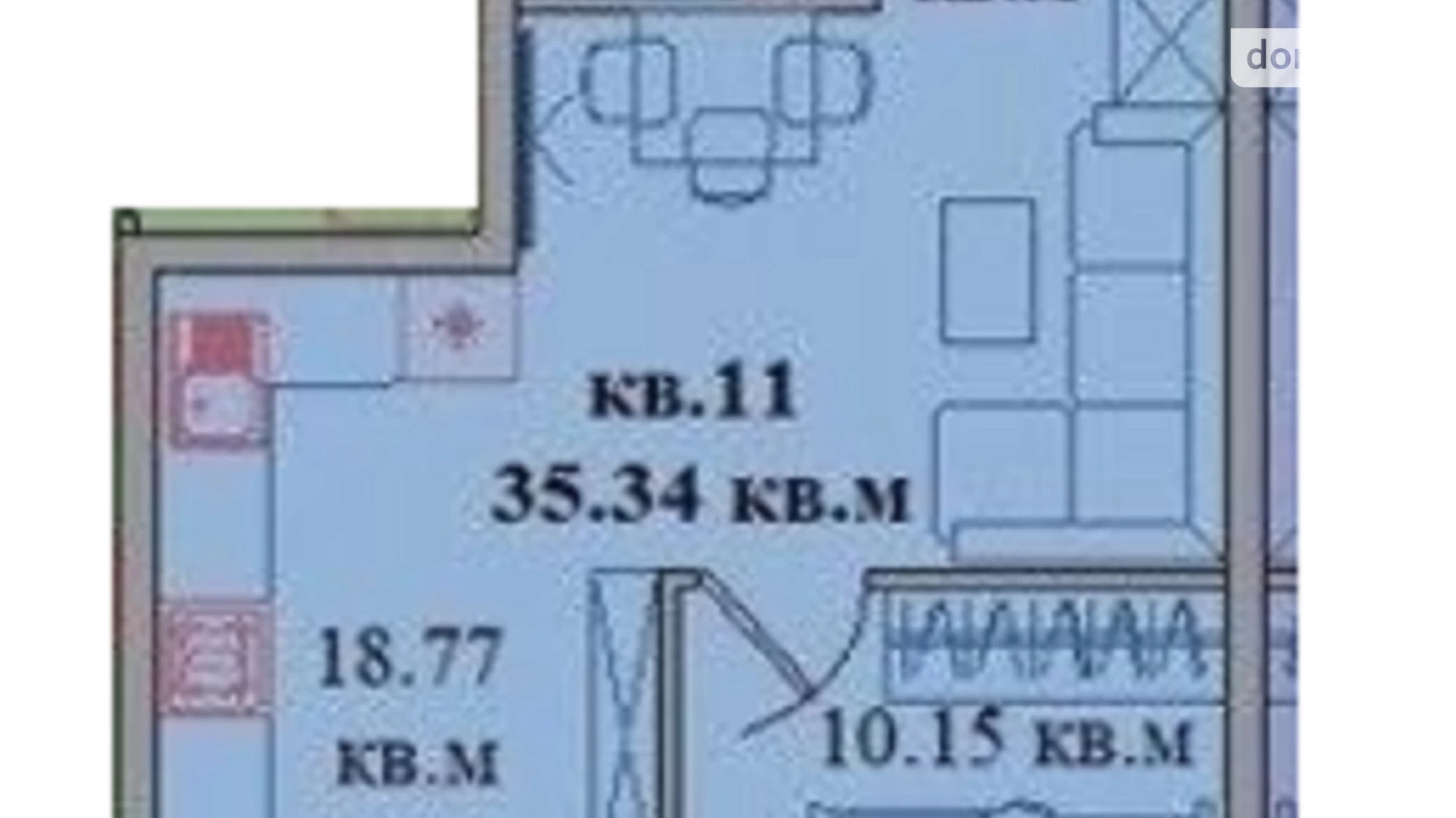 Продается 1-комнатная квартира 38 кв. м в Лески, Северная улица, 2А